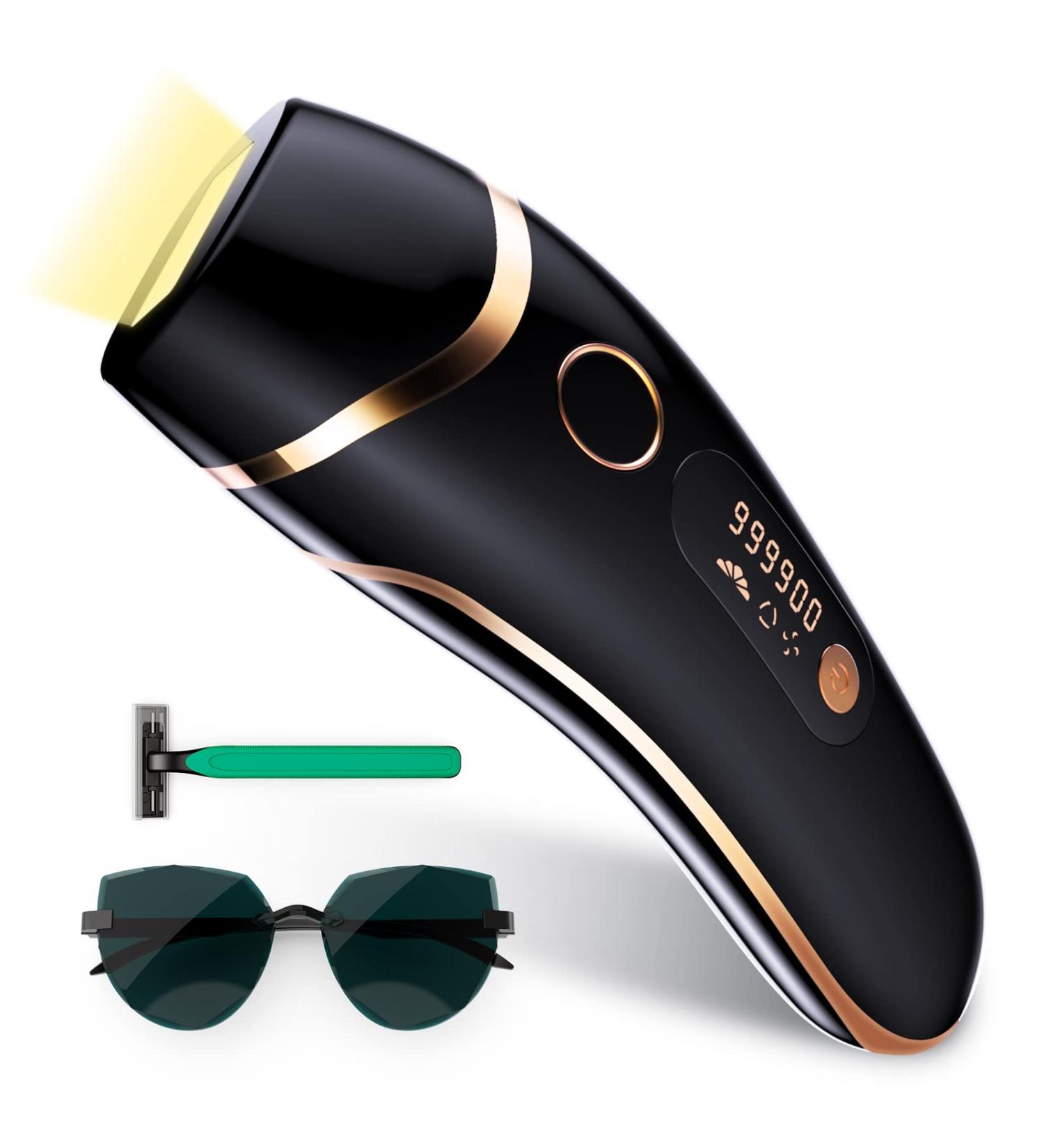 IPL Hair Removal Laser Device for Men & Women - 999 900 Pulses 2 Modes 5 Energy Levels - Painless & Permanent Hair Removal for Body Face & Bikini - Buy Online on SooperMarket.com