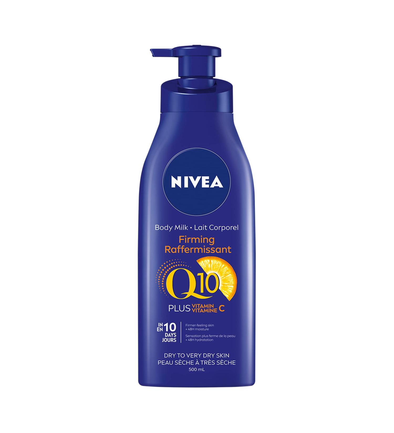 NIVEA Q10+ Firming Body Lotion | With 2 antioxidants : Q10 coenzyme + Vitamin C for healthy looking skin | Quick Absorbing | Firmer Feeling Skin in 10 Days | For Dry to Very Dry Skin - Buy Online on SooperMarket.com