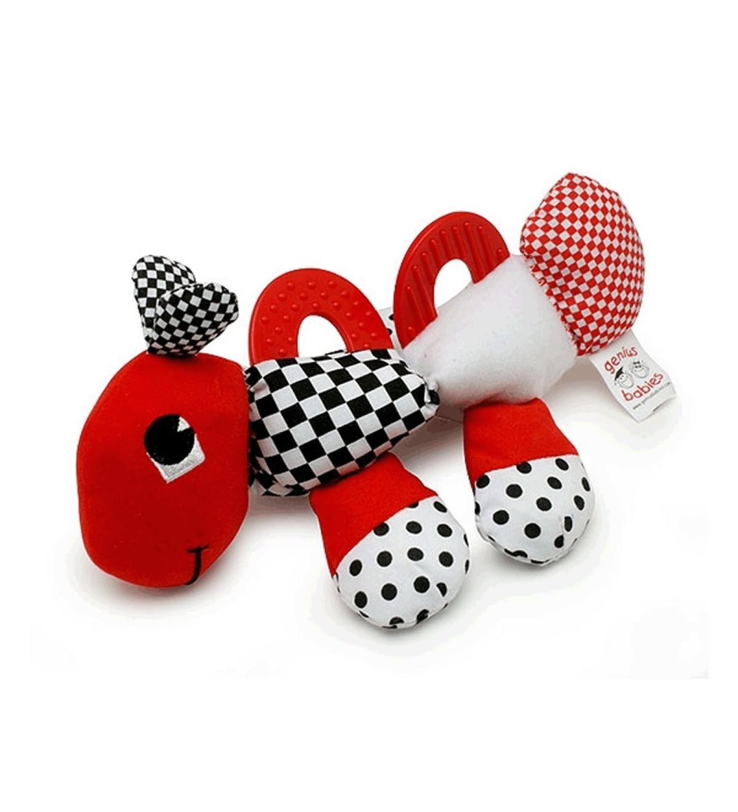 Baby's First Caterpillar Pal - Black  White & Red Teether Toy