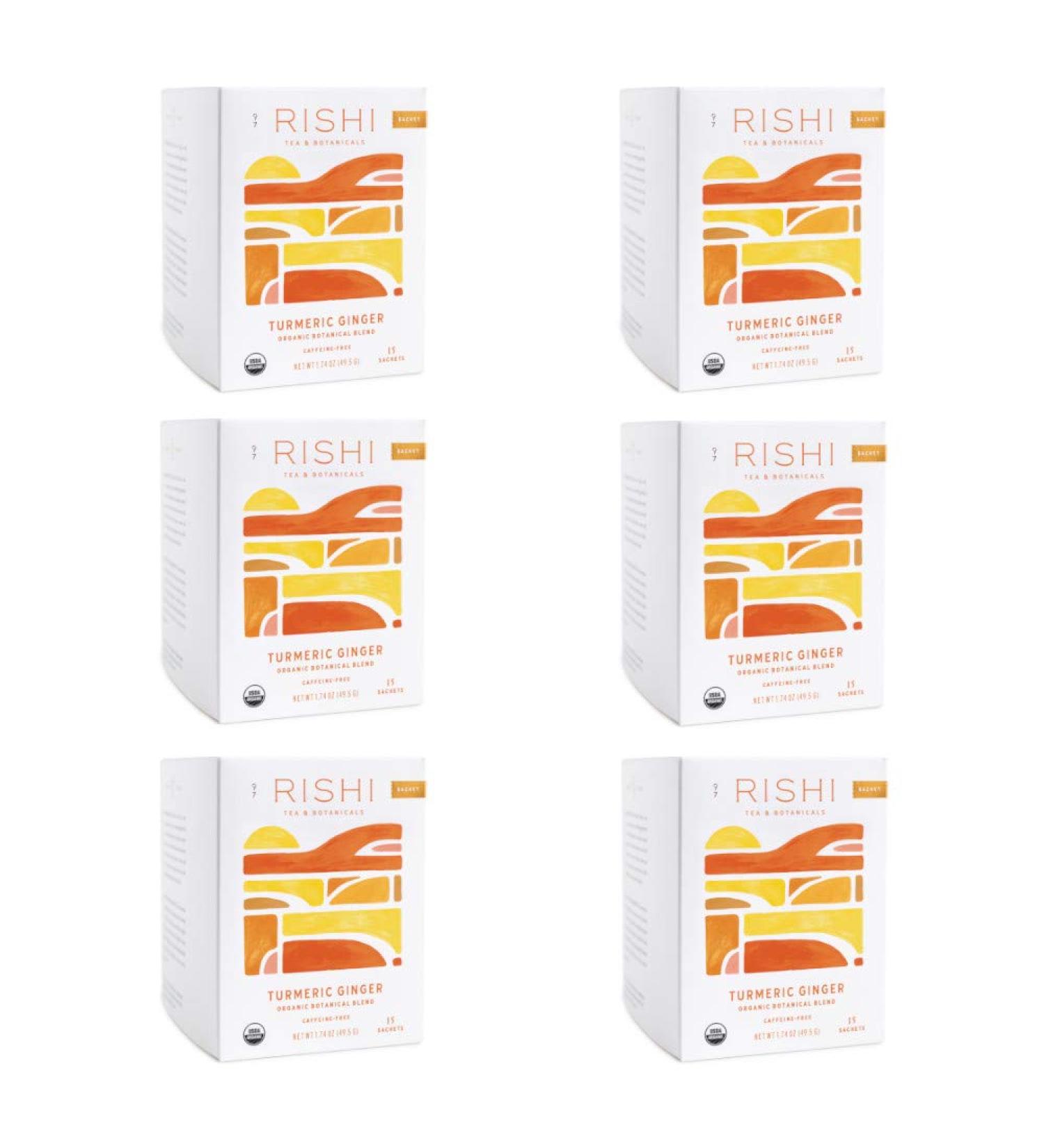 Rishi Tea Organic Turmeric Ginger Herbal Tea - Caffeine-Free, 15 Bags (1.75 oz) - Buy Online on SooperMarket.com