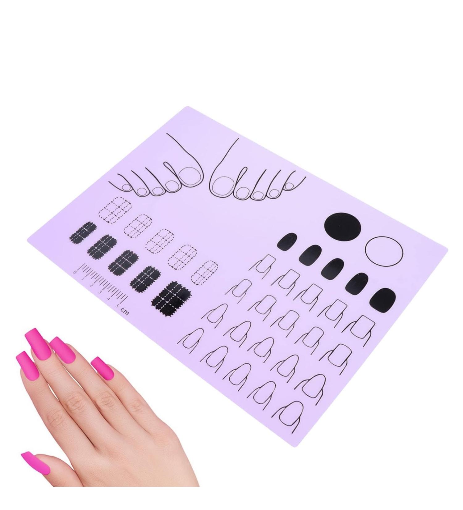 Silicone Nail Mat | Manicure Protector Mat for Nail Practice Nail Polish Coloring Practice Professional Nail Manicure Tools for Acrylic Fingernails - Buy Online on SooperMarket.com