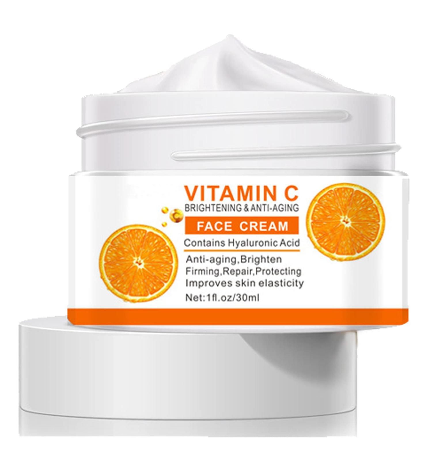 Vitamin C Face Cream Vitamin C Cream with Hyaluronic Acid & Vitamin E Anti Aging Vit C Serum Day & Night Face Cream for Women and Men Boost Skin Collagen Brighten Hydrate and Plump Skin - Buy Online on SooperMarket.com