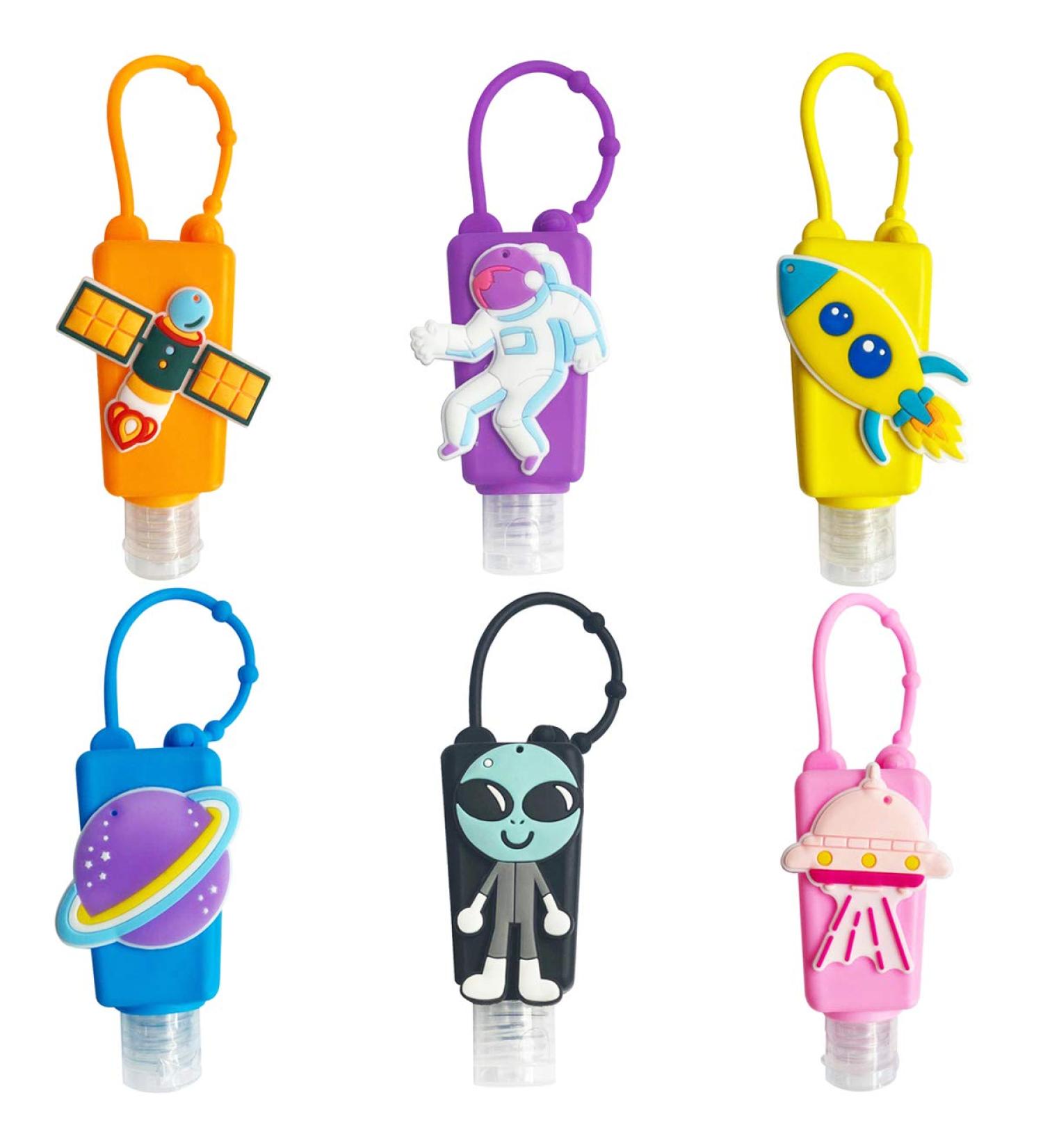 Ulife Mall Portable Travel Bottles for Children - Set of 6 30ml Wasteland-Proof Refillable Plastic Containers for Soap & Lotion - Astronaut Design - Buy Online on SooperMarket.com