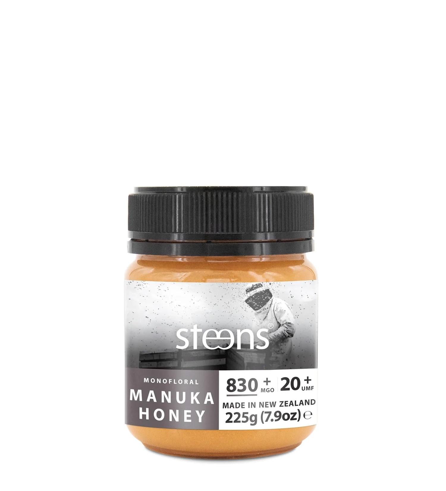 Steens Manuka Honey MGO 830+ Pure & Raw 100% Certified UMF 20+ Manuka Honey - Bottled and Sealed in New Zealand - 225g