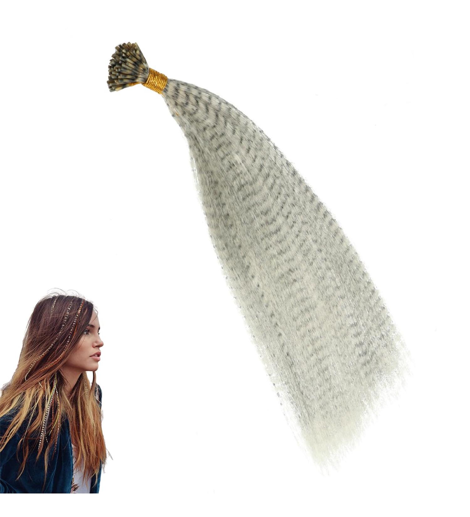 Prinfantasy Synthetic Feather False Hair Extension 16 inch for Women and Girls | Feather Hair Accessories BZ244 - Buy Online on SooperMarket.com