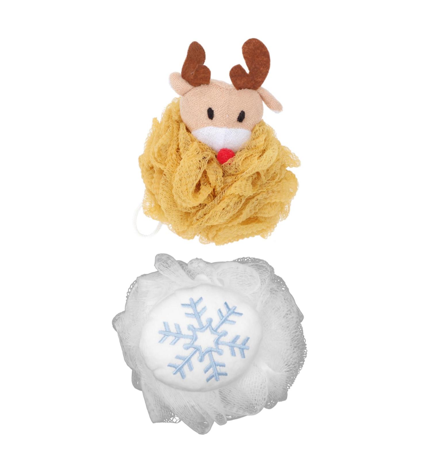 2pcs Soft Bath Ball & Exfoliating Shower Pouf - Luxurious Bathing Accessories for Girls - Cotton Loofah & Back Scrubber - Ideal for Relaxing Showers - Buy Online on SooperMarket.com