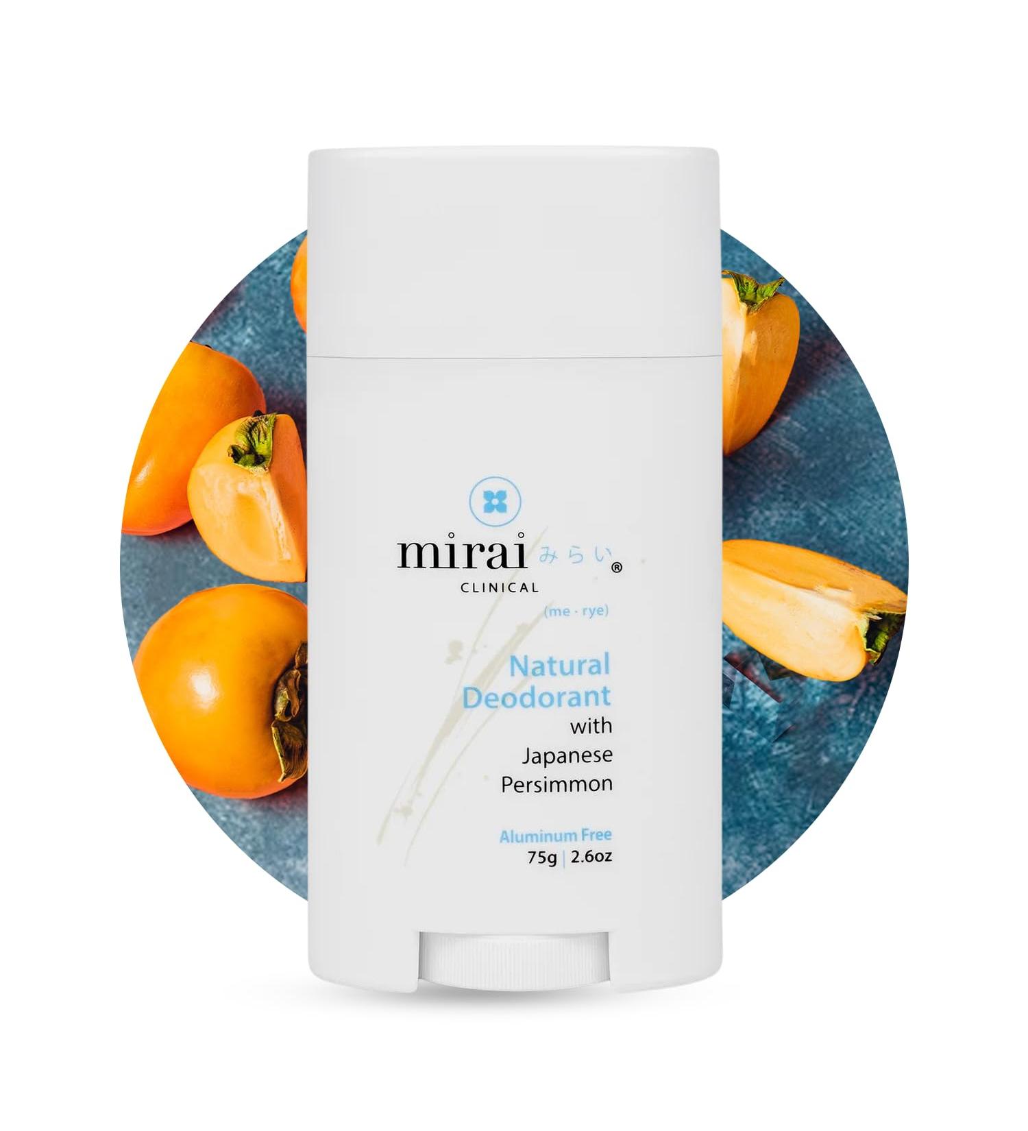 Mirai Clinical - All Natural Deodorant for Women and Men - w/Japanese Persimmon Extract - Full-Body Use - Aluminum Fragrance Paraben Free - Vegan - Helps to Eliminate Nonenal Odor - Unscented - 75g - Buy Online on SooperMarket.com