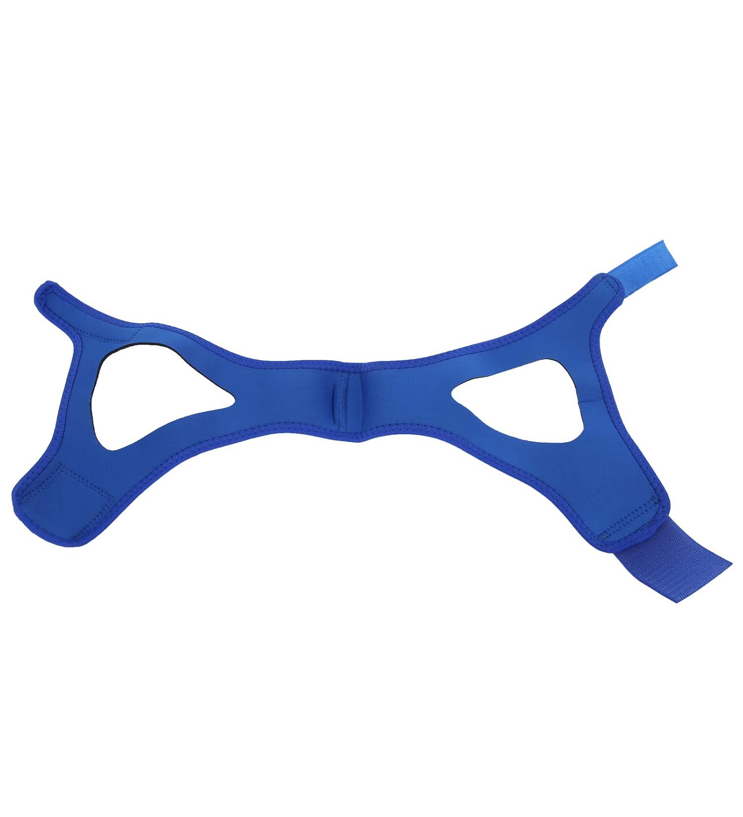 Blue Adjustable Anti-Snoring Chin Strap with Breathable Jaw Support Belt - Buy Online on SooperMarket.com