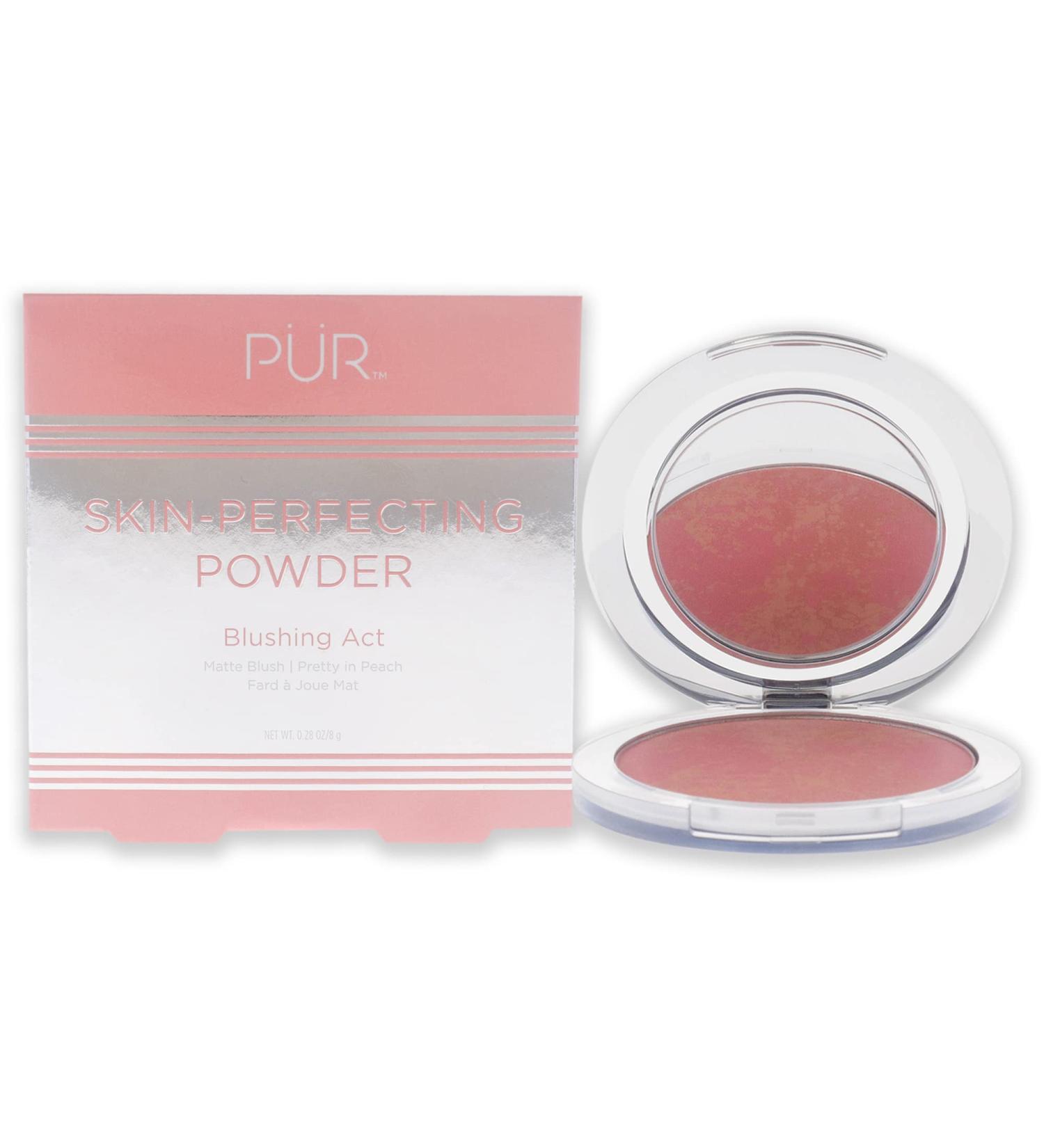 R Blushing Act Skin Perfecting Powder - Satin Matte Finish, Buildable Coverage, Pretty in Peach, 0.28 Oz - Cruelty Free - Buy Online on SooperMarket.com