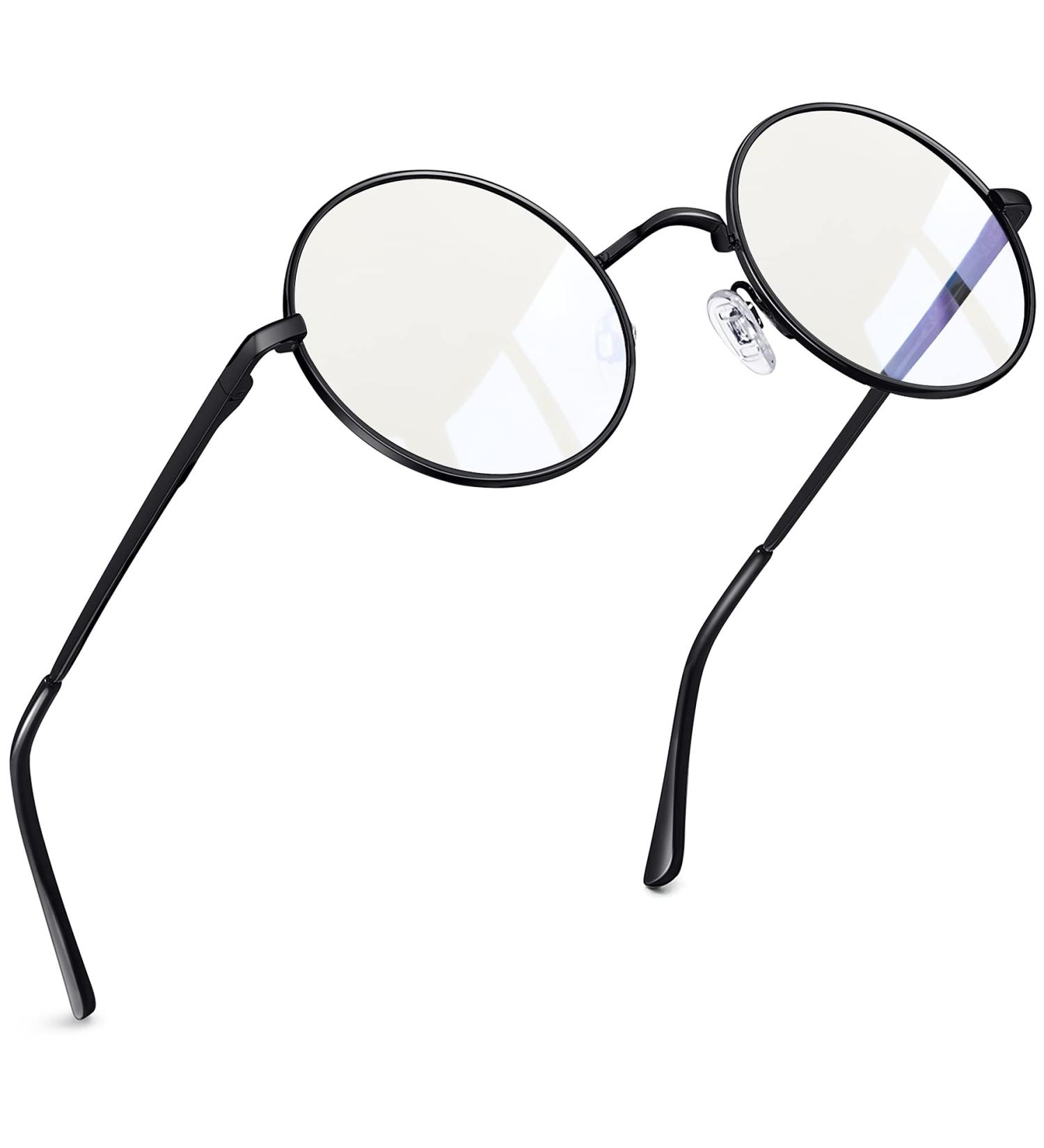 Joopin Round Blue Light Blocking Glasses for Women Men Clear Lens Anti Eye Strain UV Glare Glasses for Computer Gaming TV 07 Round Black Frame Anti Blue Light Lens Clear - Buy Online on SooperMarket.com