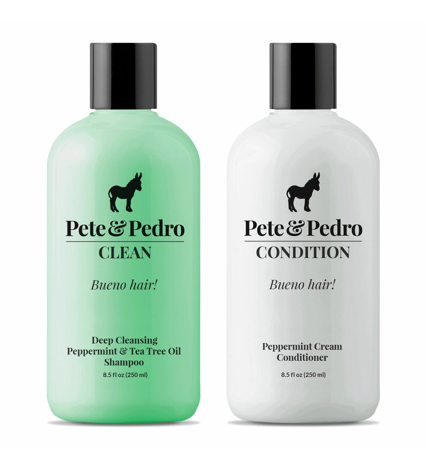 Pete & Pedro Clean Shampoo & Peppermint Condition Set | Tea Tree Oil & Peppermint Hair Care | Men's & Women's Shampoo and Conditioner | 8.5 oz. each - Buy Online on SooperMarket.com