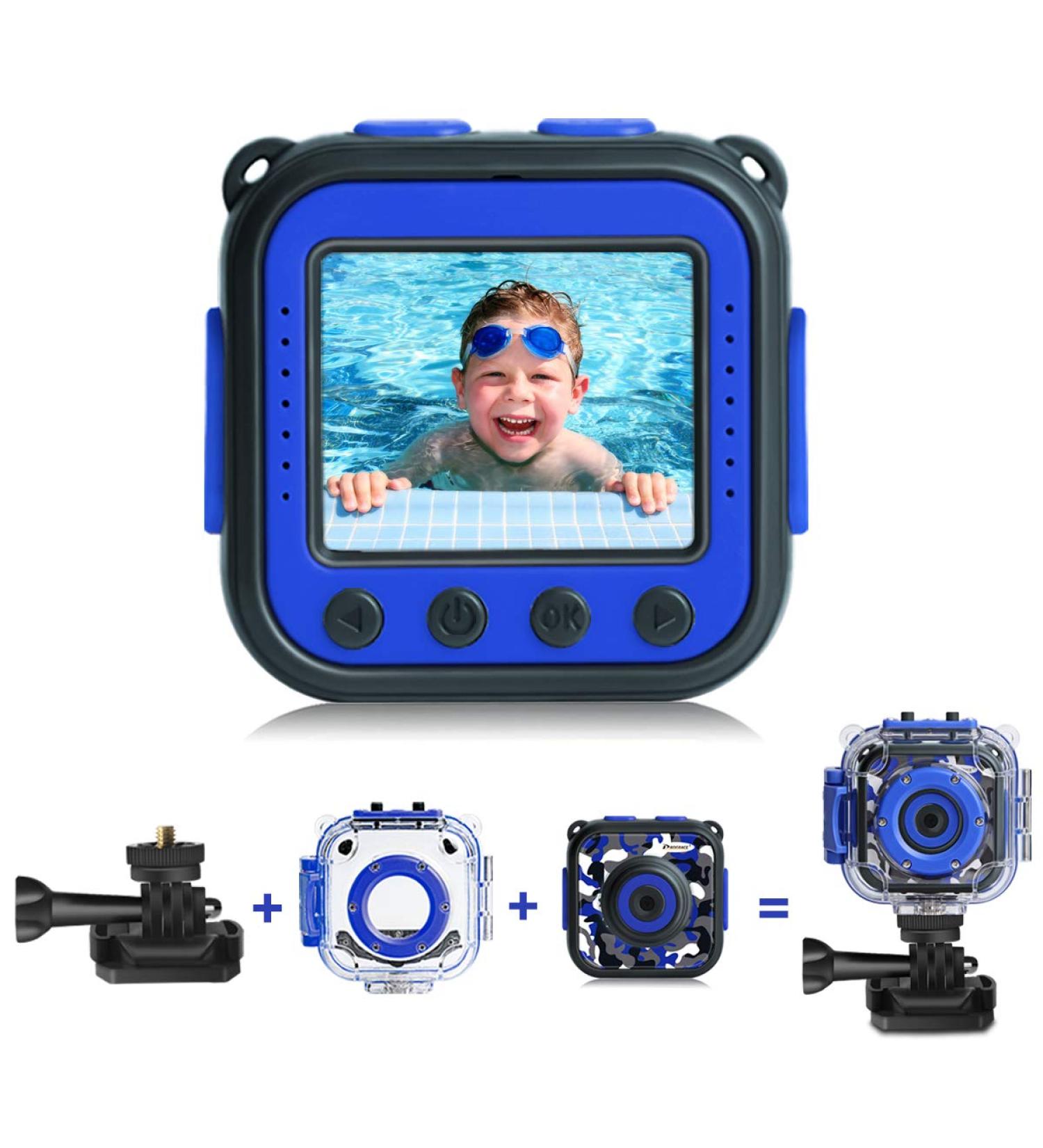 PROGRACE Upgraded Kids Waterproof Camera Action Video Digital Camera 1080 HD Camcorder for Boys Toys Gifts Build-in Game(Blue) - Buy Online on SooperMarket.com