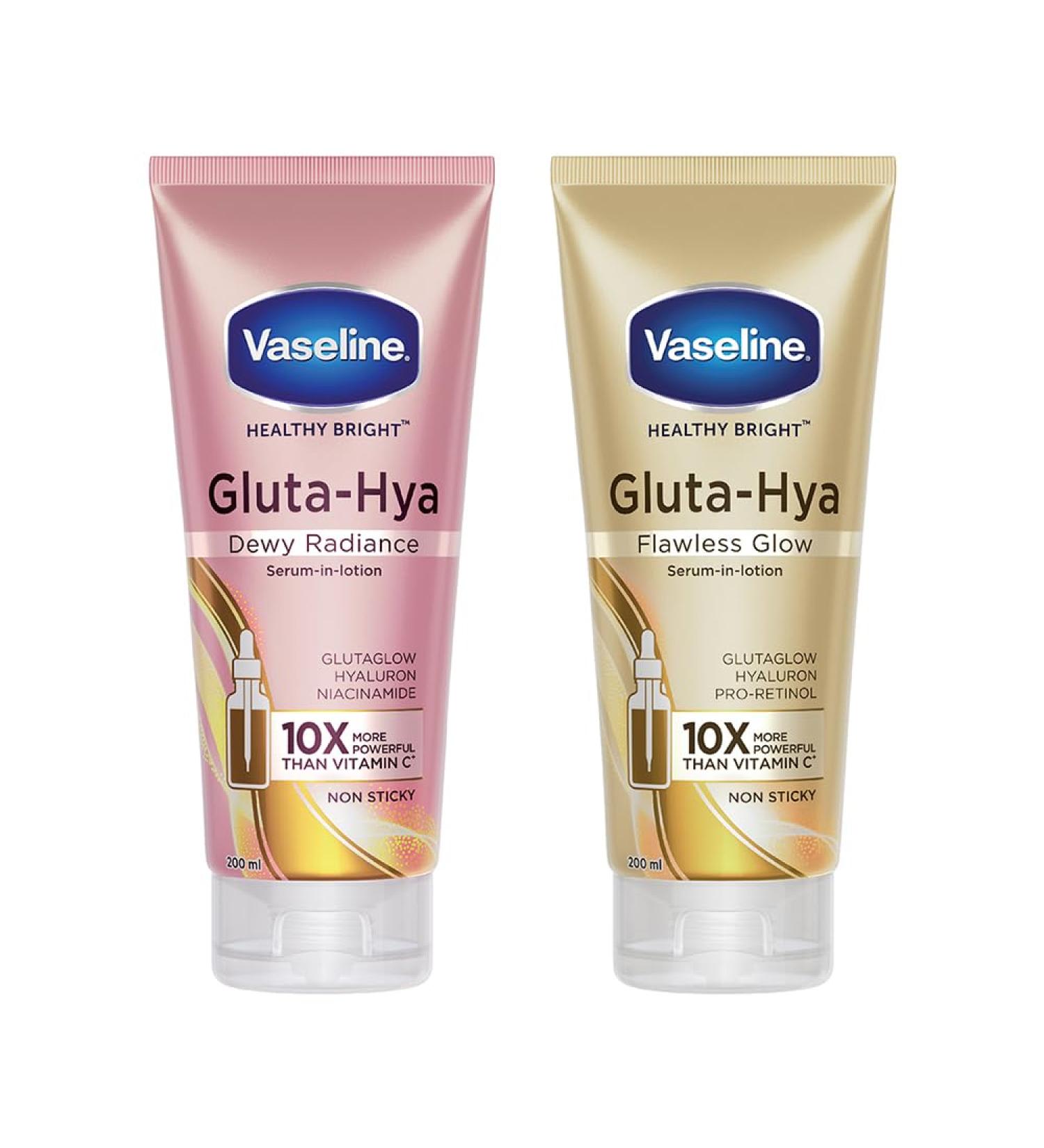 Vaseline Gluta-Hya Flawless Glow 200ml + Vaseline Gluta-Hya Dewy Radiance 200ml - Buy Online on SooperMarket.com