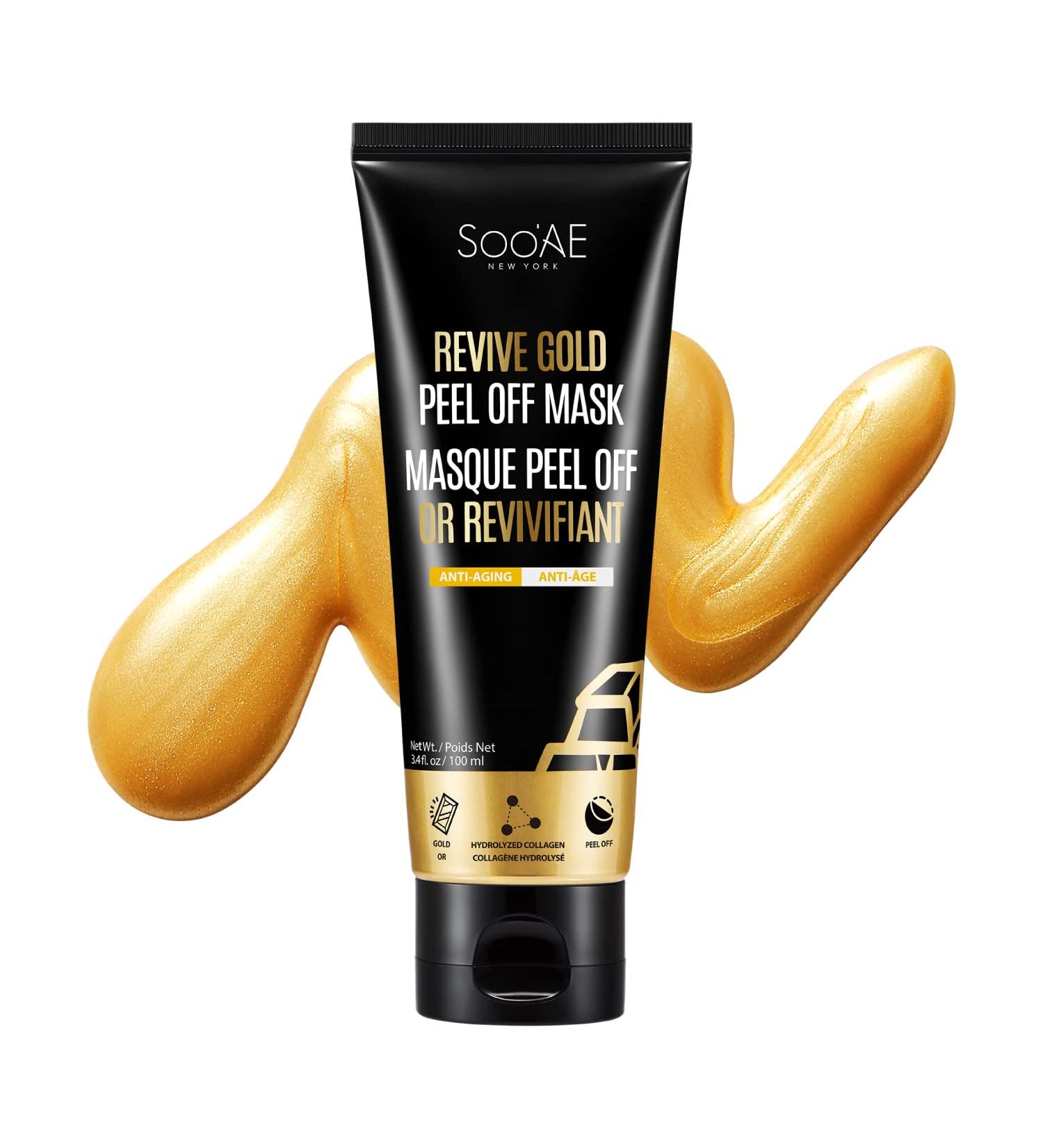 Soo AE Revive Gold Peel Off Mask - Anti-Aging 24K Gold Face Mask for Pore & Blackhead Care | Deep Clean Lifting & Revitalizing 3.4 fl oz - Buy Online on SooperMarket.com