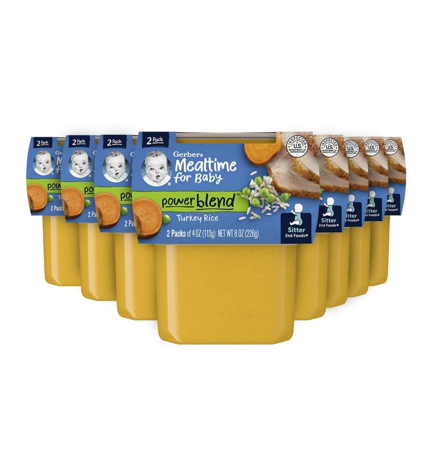 Gerber 2nd Foods Dinner Turkey & Rice Puree 4oz Tubs 2-Pack - 8 Count - Buy Online on SooperMarket.com