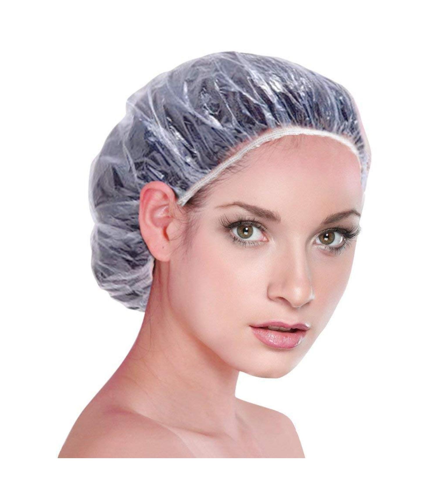 Xutong Disposable Shower Caps - 100pcs Transparent Elastic Band Caps for Home Spa Hotel & Hairdressers - International Shipping Available - Buy Online on SooperMarket.com