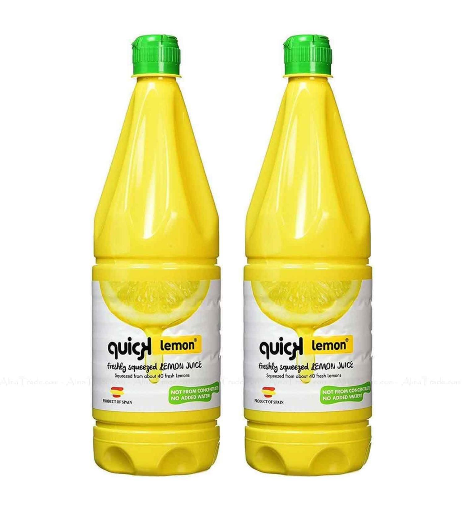Quick Lemon Freshly Squeezed Juice Lemonade Not Concentrate (2x1000ml) Pack 2x1L - Buy Online on SooperMarket.com