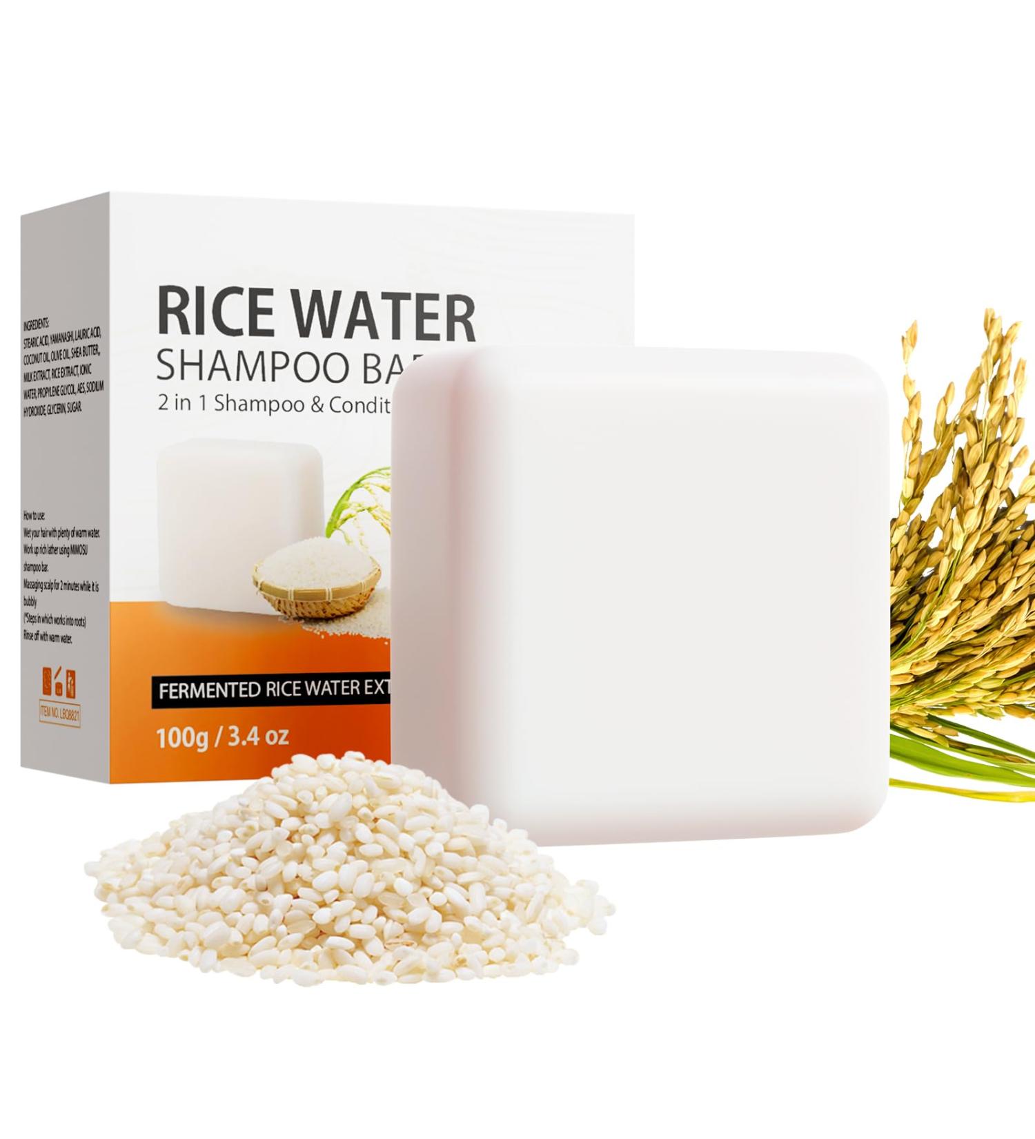 Fermented Rice Water Shampoo Bar for Hair Growth & Moisture | 3.4 Oz - Nourish Dry Damaged Hair & Reduce Hair Loss - Buy Online on SooperMarket.com
