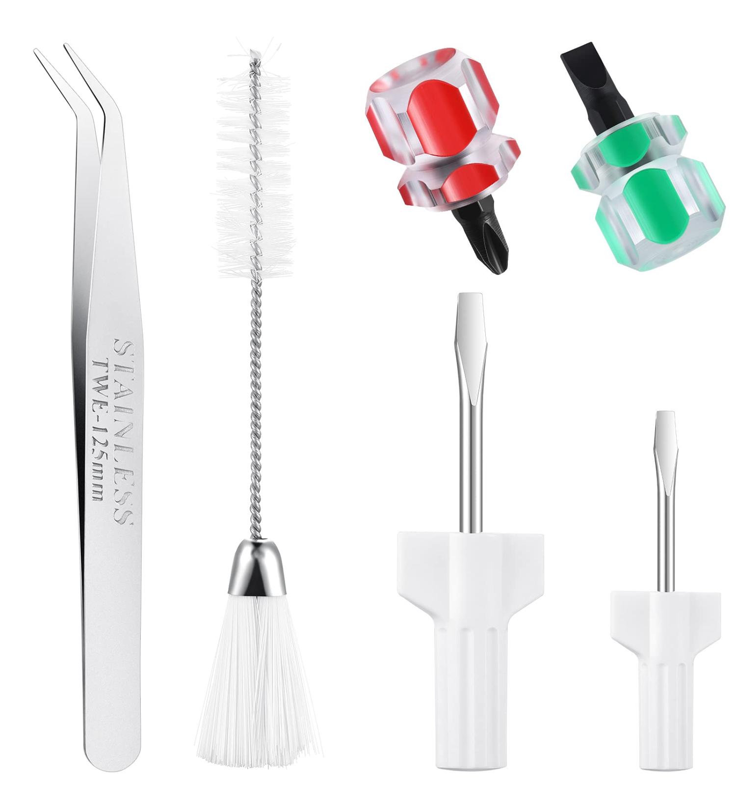 Sewing Machine Cleaning Kit - 6 Pieces Including Tweezers, Lint Brush, and Screwdrivers - Portable Repair Tools - Buy Online on SooperMarket.com