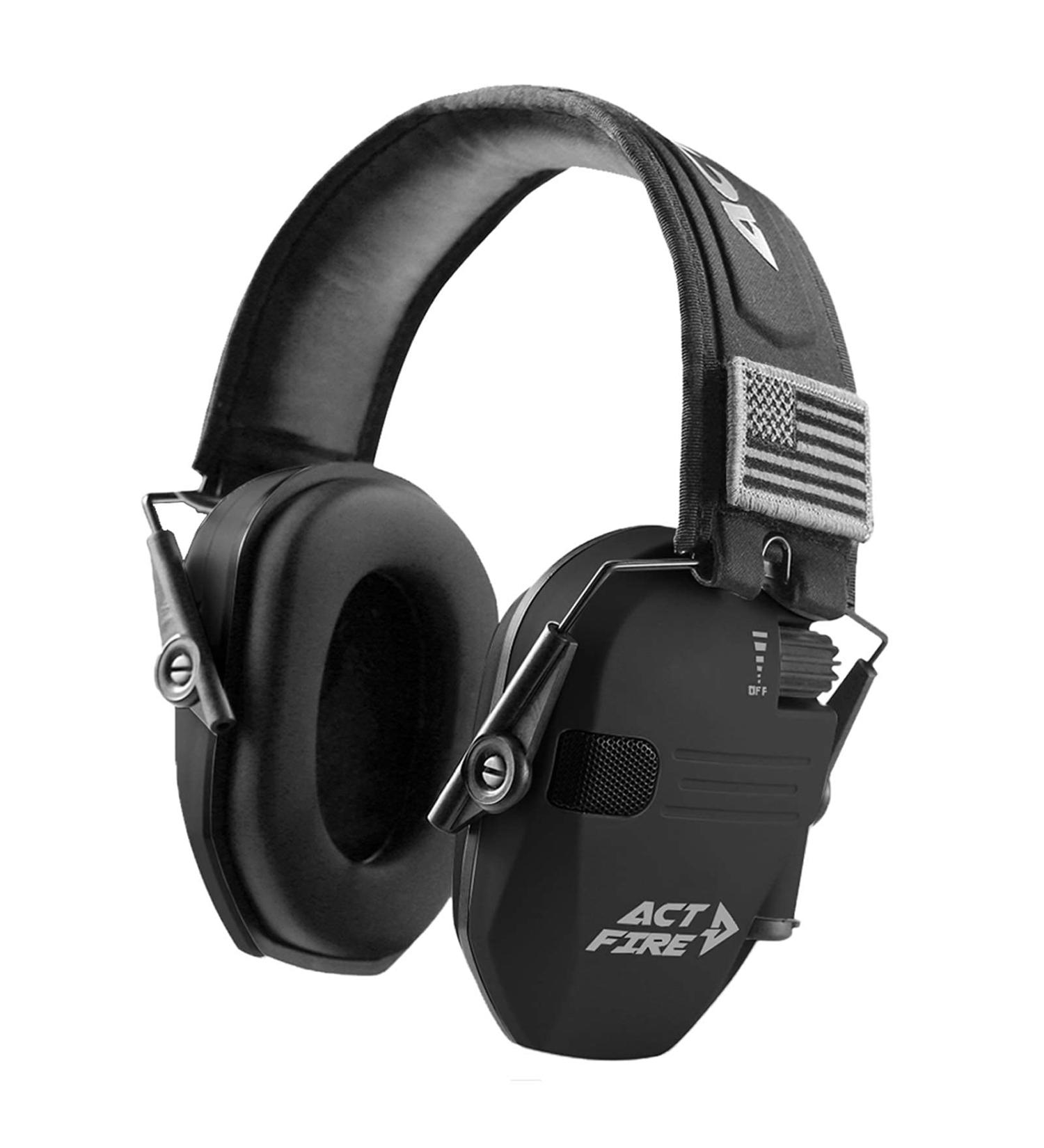 ACT FIRE Shooting Earmuffs Elite - Hearing Protection for Gun Range - Matte Black - One Pair - Buy Online on SooperMarket.com