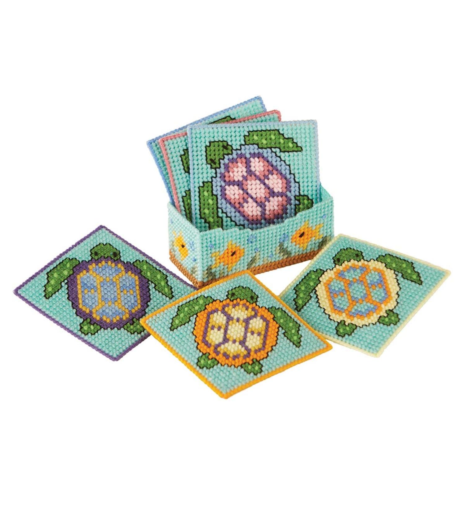 Herrschners Sea Turtles Coasters Plastic Canvas Kit