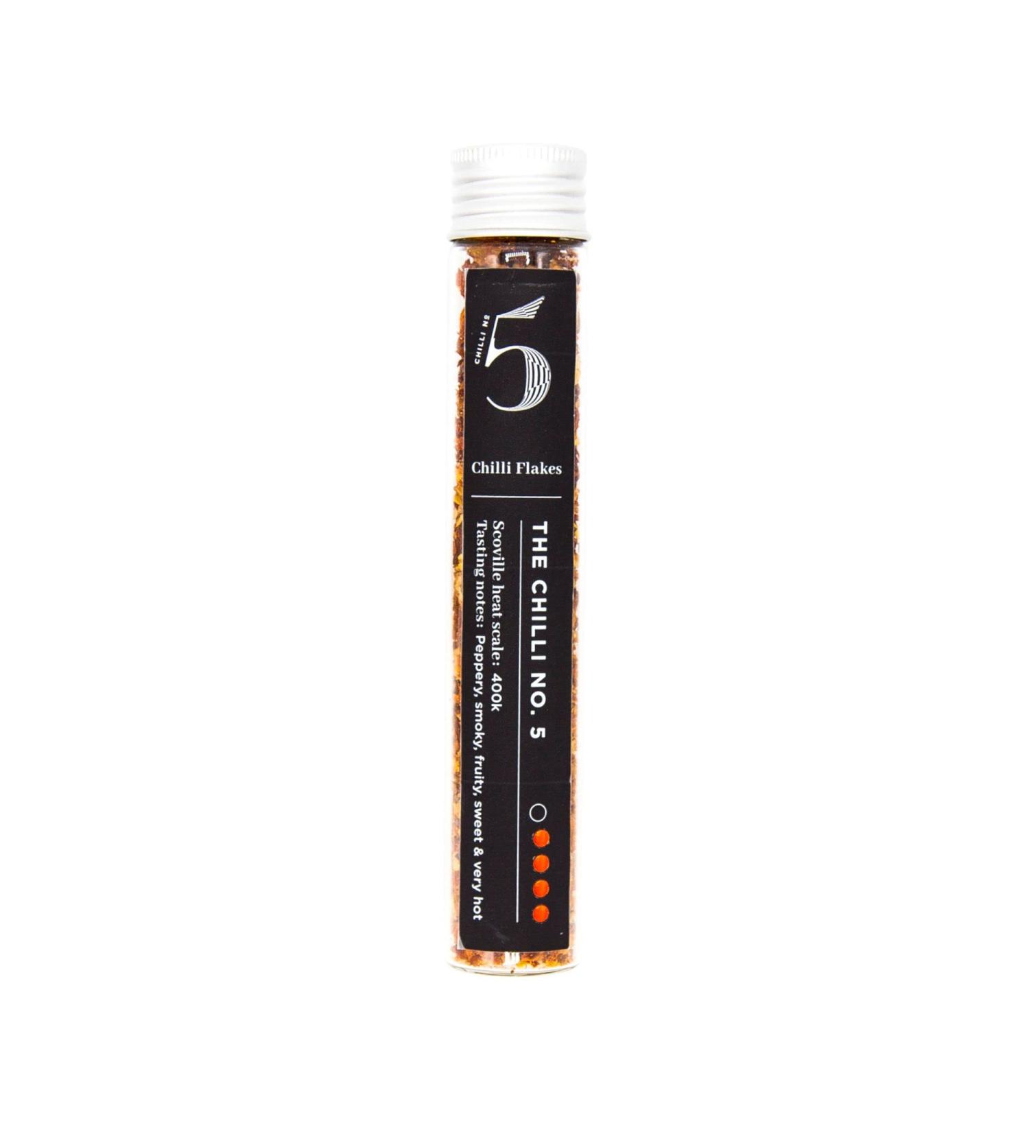 Dried Chilli No. 5 Flakes - 15g Glass Tube by Chilli No. 5 - Buy Online on SooperMarket.com
