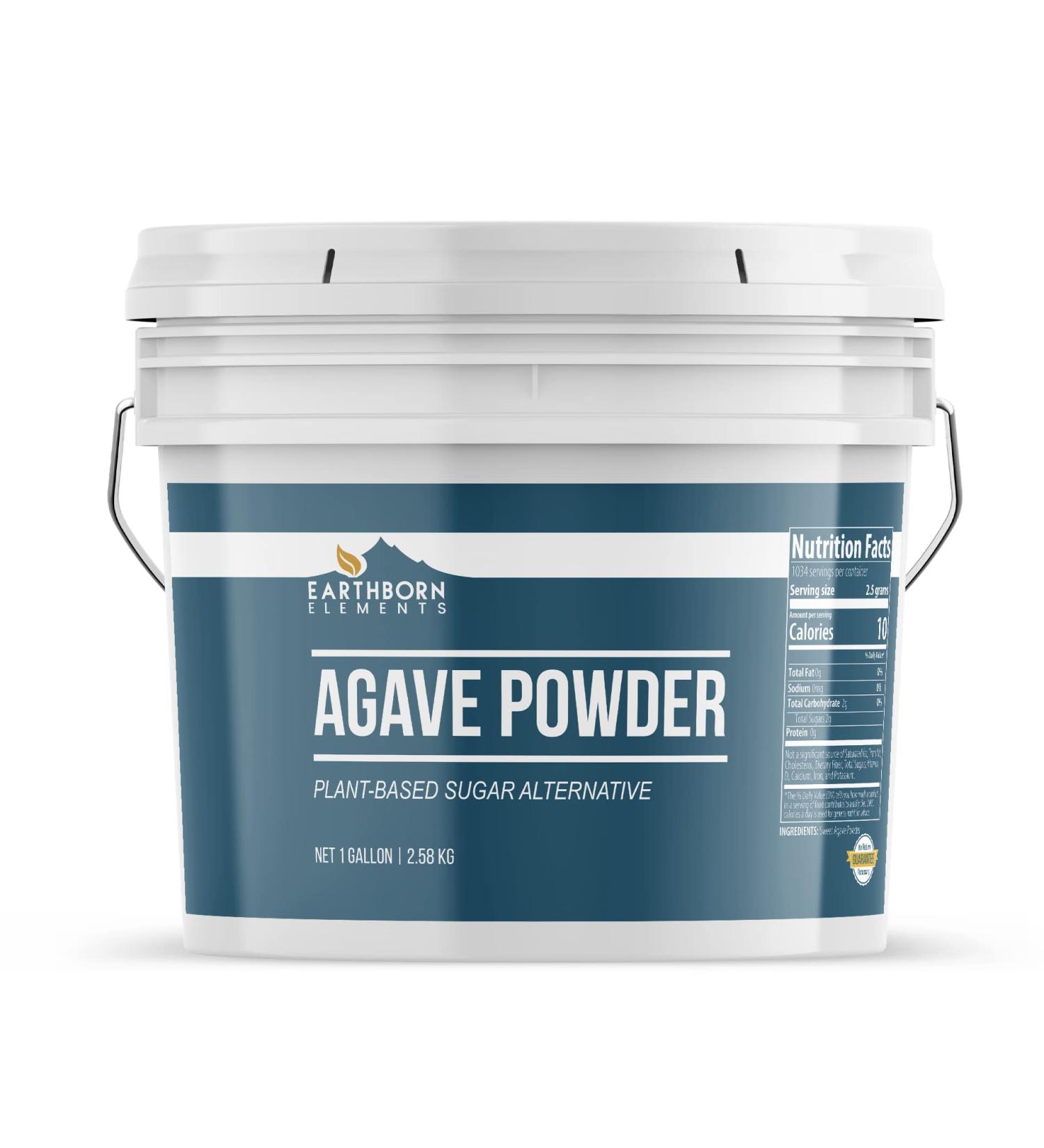 Earthborn Elements Agave Powder 1 Gallon - Natural Sugar Alternative for Drinks & Recipes - Buy Online on SooperMarket.com