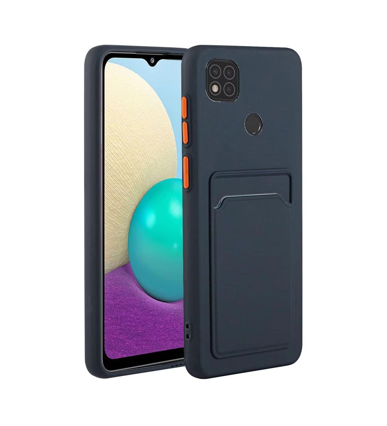 Tivenfezk Nadoli Ultra Thin Silicone Case for Xiaomi Redmi 10A - Shockproof Scratch-Resistant Wallet TPU Cover with Credit Card Holder - Dark Blue - Buy Online on SooperMarket.com