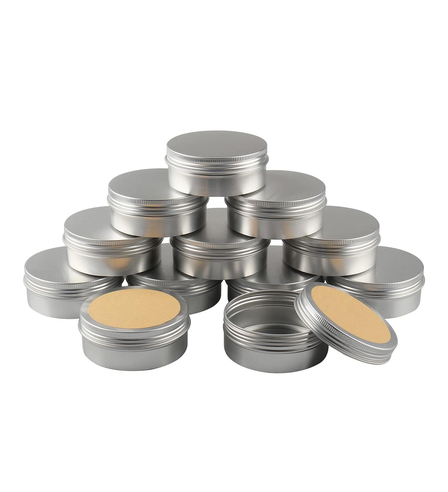 Buy 12-Pack 150ml Silver Aluminum Jars with Screw Caps - Empty Round Cosmetic Cans & Candle Boxes - International Shipping Available - Buy Online on SooperMarket.com