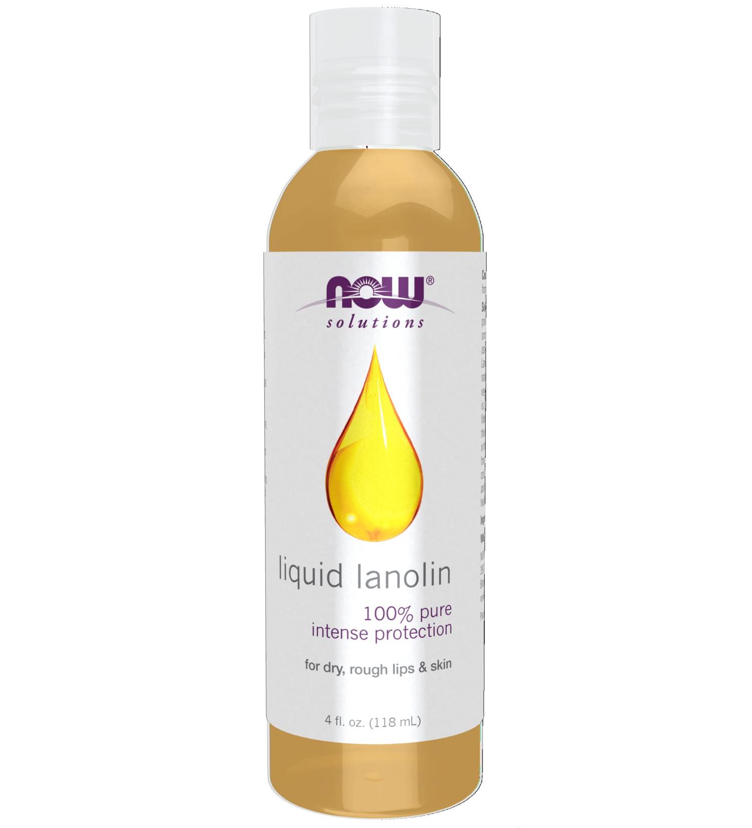 NOW Solutions Liquid Lanolin Pure Intense Protection for Dry Rough Lips and Skin - 4oz Pack of 1 - Buy Online on SooperMarket.com