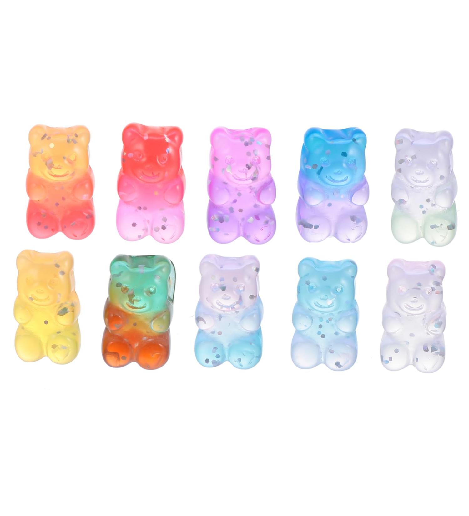 Anneome 50pcs Earrings Headwear Bear Hair Clips Accessories Glittering Head Ties Headdress Diy Gradient - Buy Online on SooperMarket.com