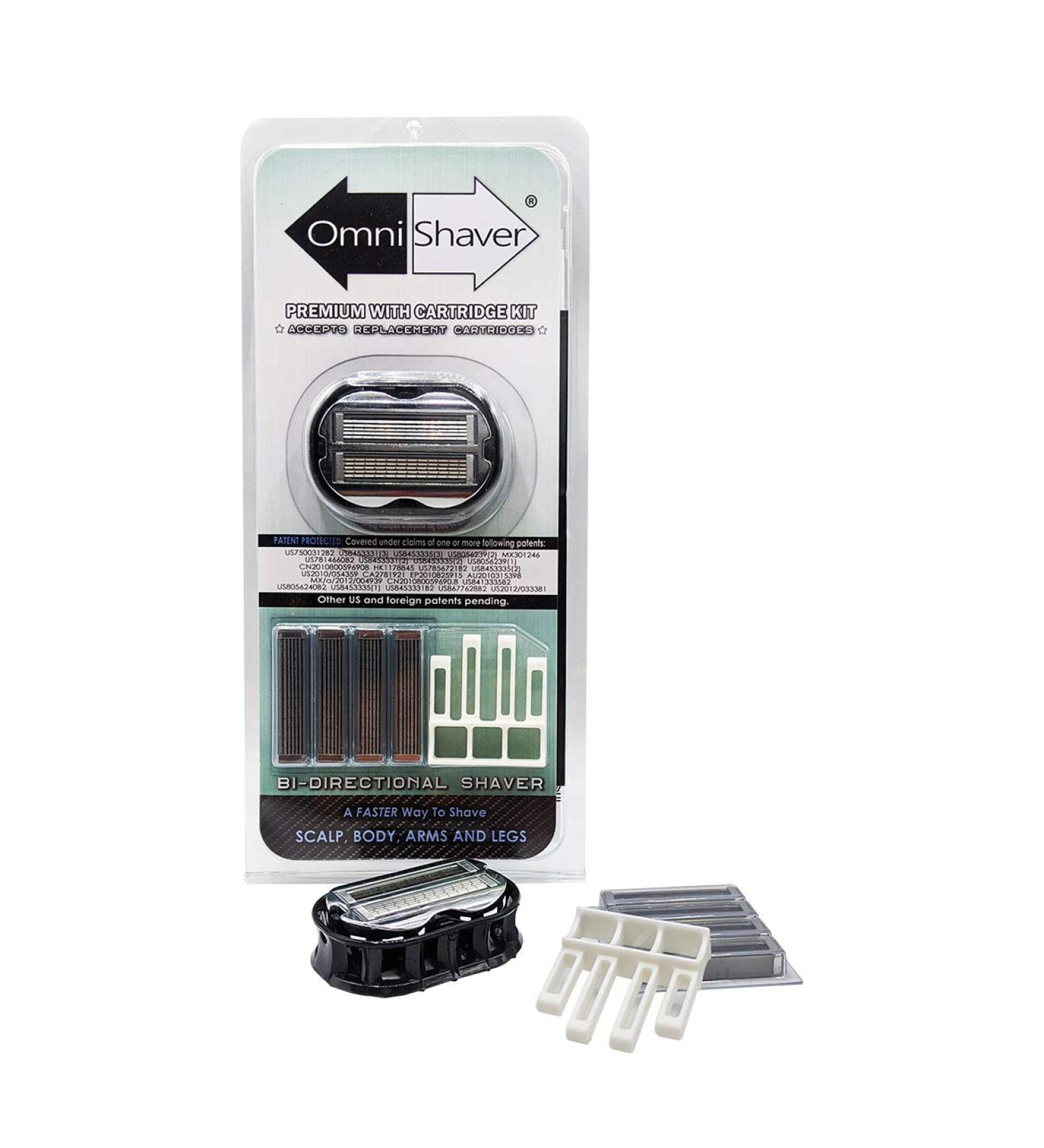 Premium Omnishaver with Cartridge Kit - Fastest Head & Body Shaving Alternative | Self-Cleans & Strops | Durable Blade | Bald Head Shaver - Buy Online on SooperMarket.com