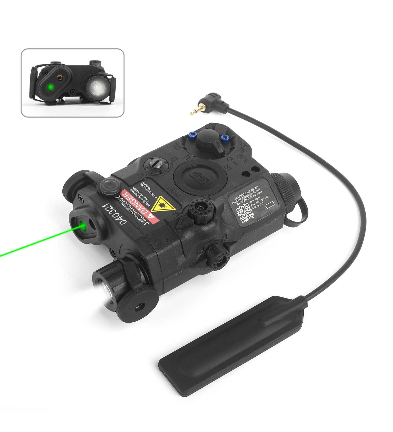 NOBUHIRO Airsoft PEQ 15 Laser Sights - IR Laser, Green Laser, White LED Flashlight - Tactical Pressure Switch - Black - Buy Online on SooperMarket.com