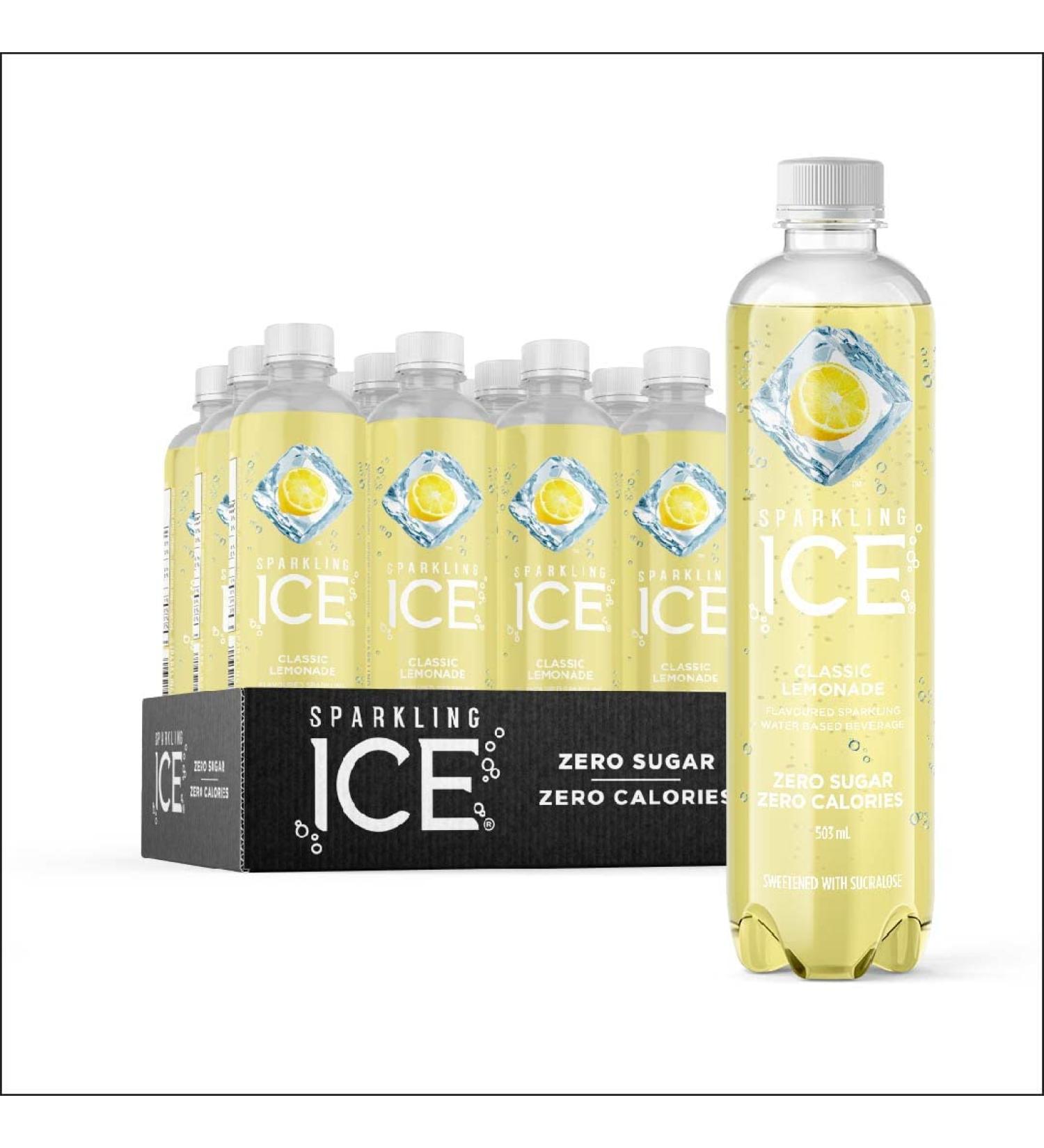 Sparkling Ice Classic Lemonade flavoured sparkling water with zero sugar and zero calories. Sparkling Ice drinks are packed with fun and fruity flavours for everyone to enjoy. (12 pack) Classic Lemonade (Classic) 503 ml (Pack of 12) - Buy Online on SooperMarket.com