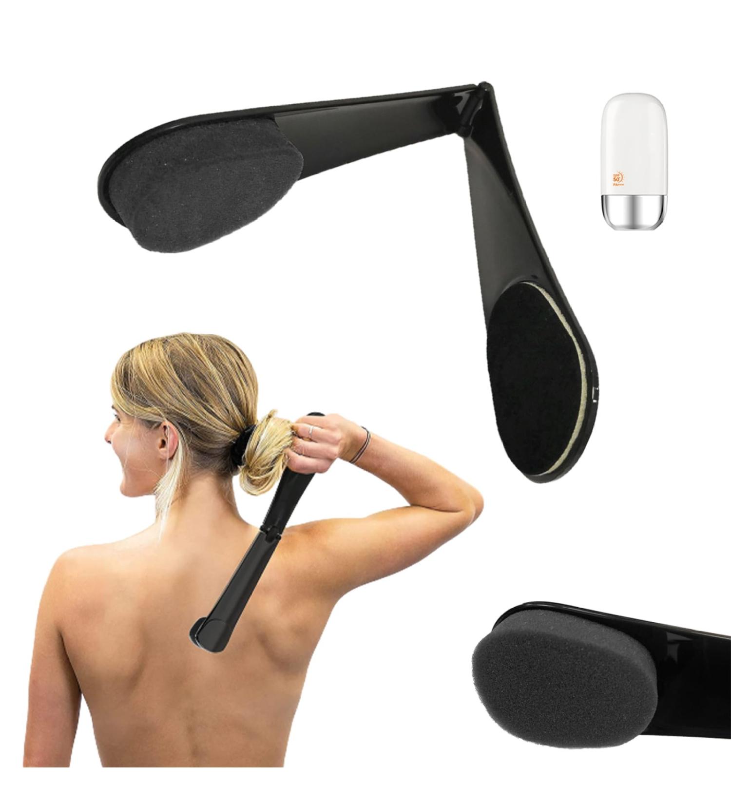 Back Applicator Long Handle Lotion Applicator for Back Portable Travel Self Sunscreen Applicator with Long Reach Folding Handle for Elderly Women (Black) cream applicator - Buy Online on SooperMarket.com