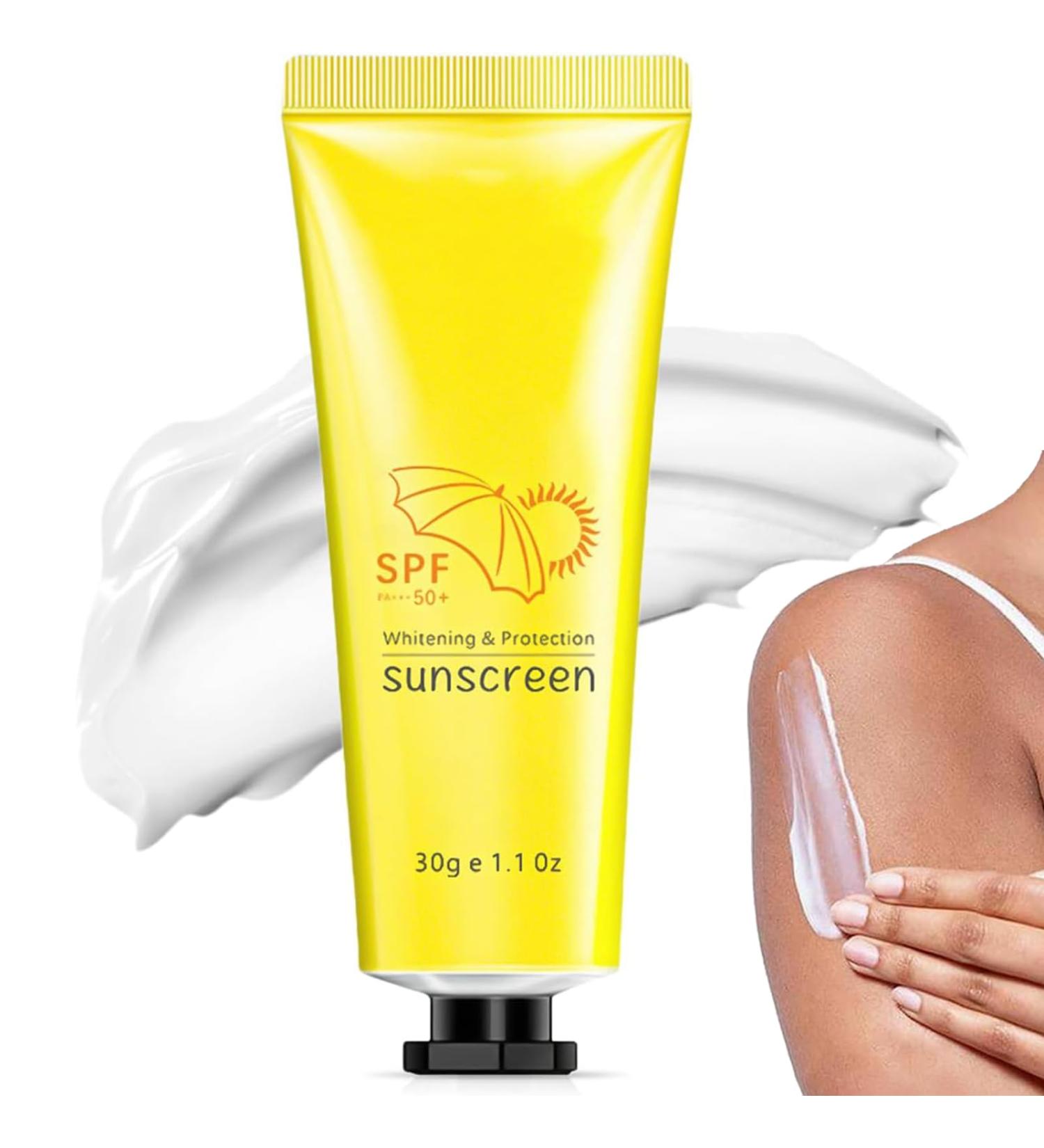 Sunscreen SPF 50+ Lightweight Face Sunscreen Lotion SPF 50+ Water Resistant & Non-Greasy Sun Cream Sun Cream For UVA & UVB Protection Sweat Resistant Body Sunscreen 30G - Buy Online on SooperMarket.com