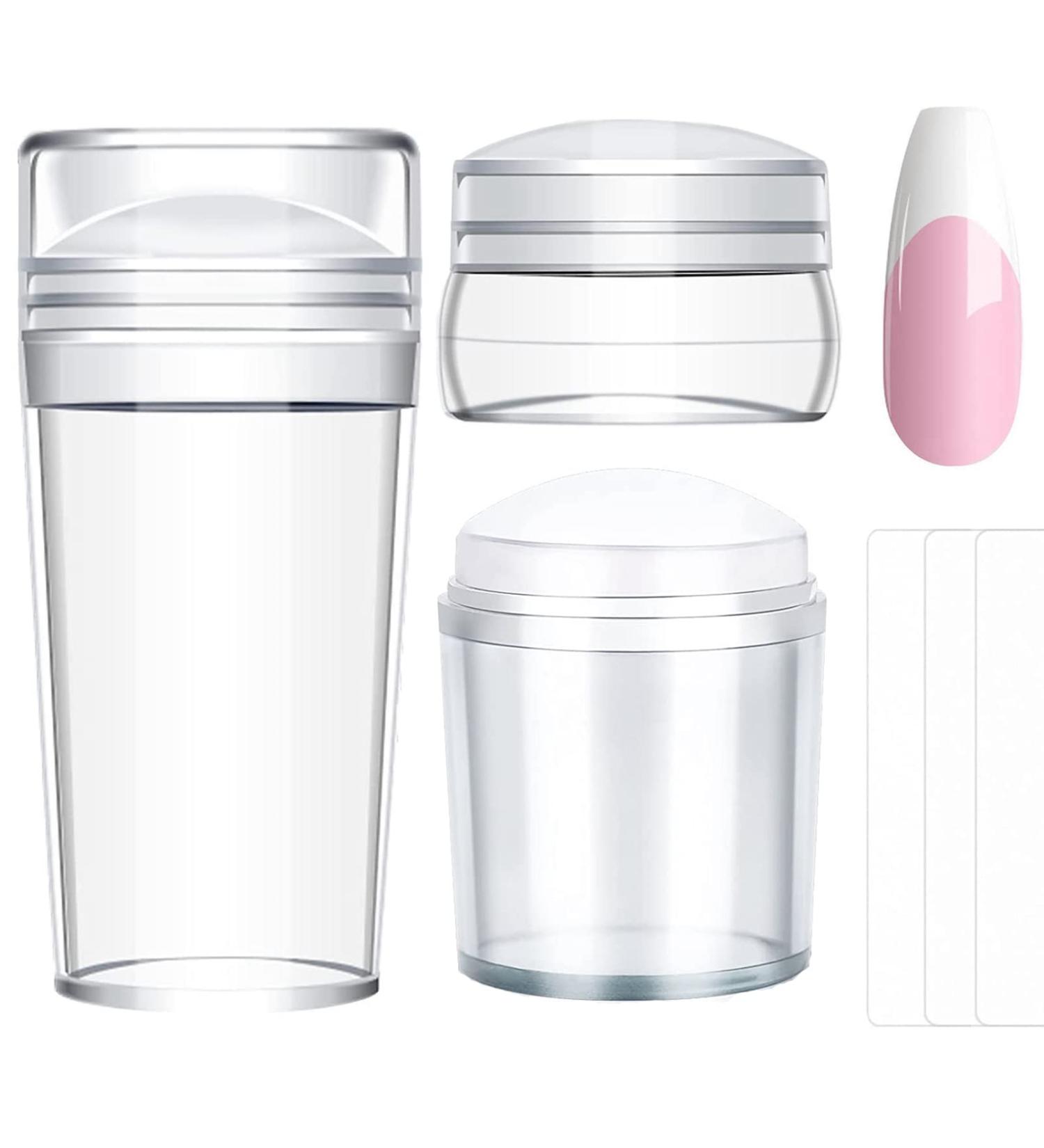 Clear Silicone Jelly Nail Stamper with Scraper | French Tip Manicure Tool for Nail Art Stamping Design - Buy Online on SooperMarket.com