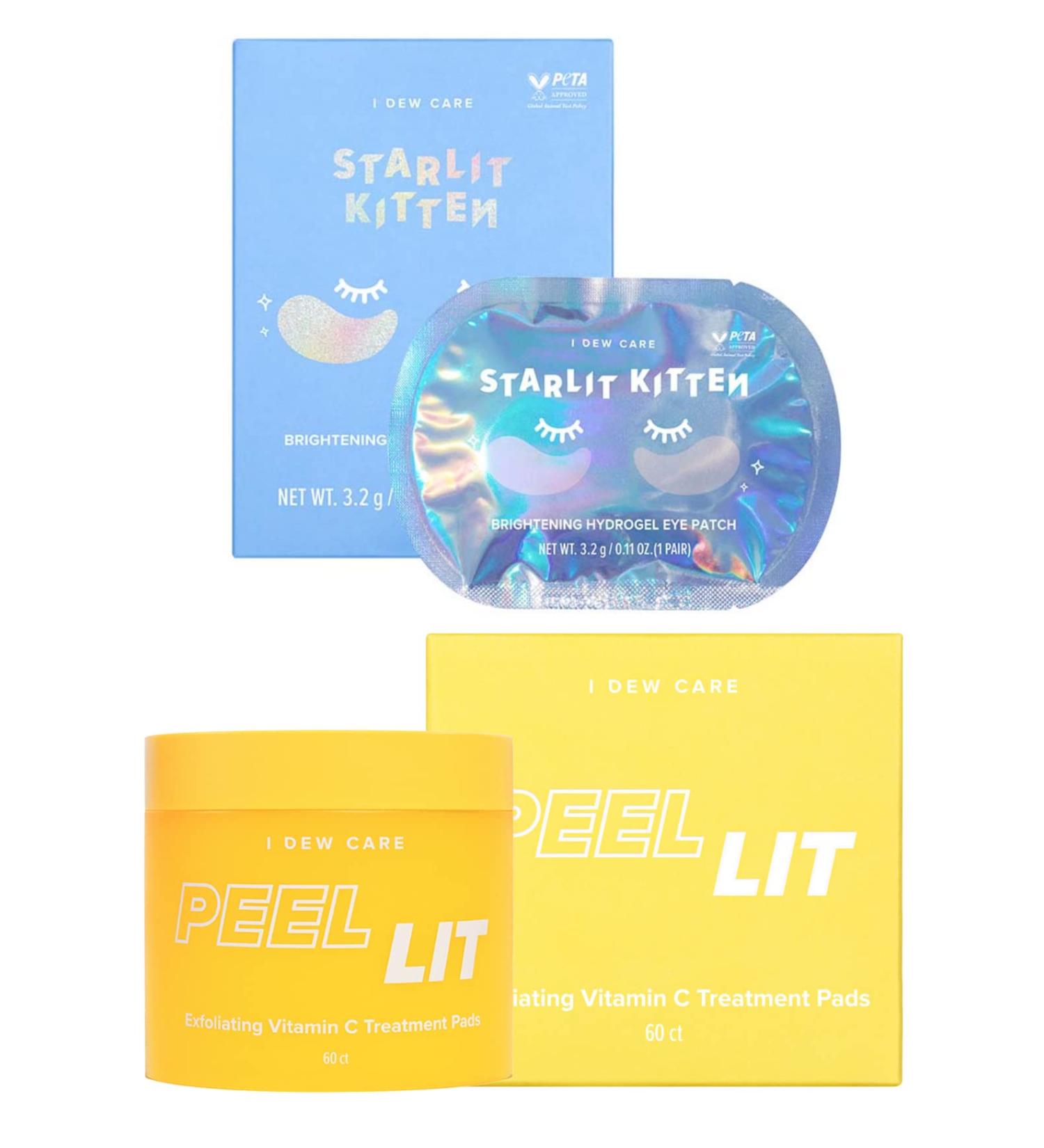 I DEW CARE Hydrogel Eye Patch & Face Peel Pads Bundle - Starlit Kitten 5 EA & Peel Lit 60 Count - Buy Online on SooperMarket.com