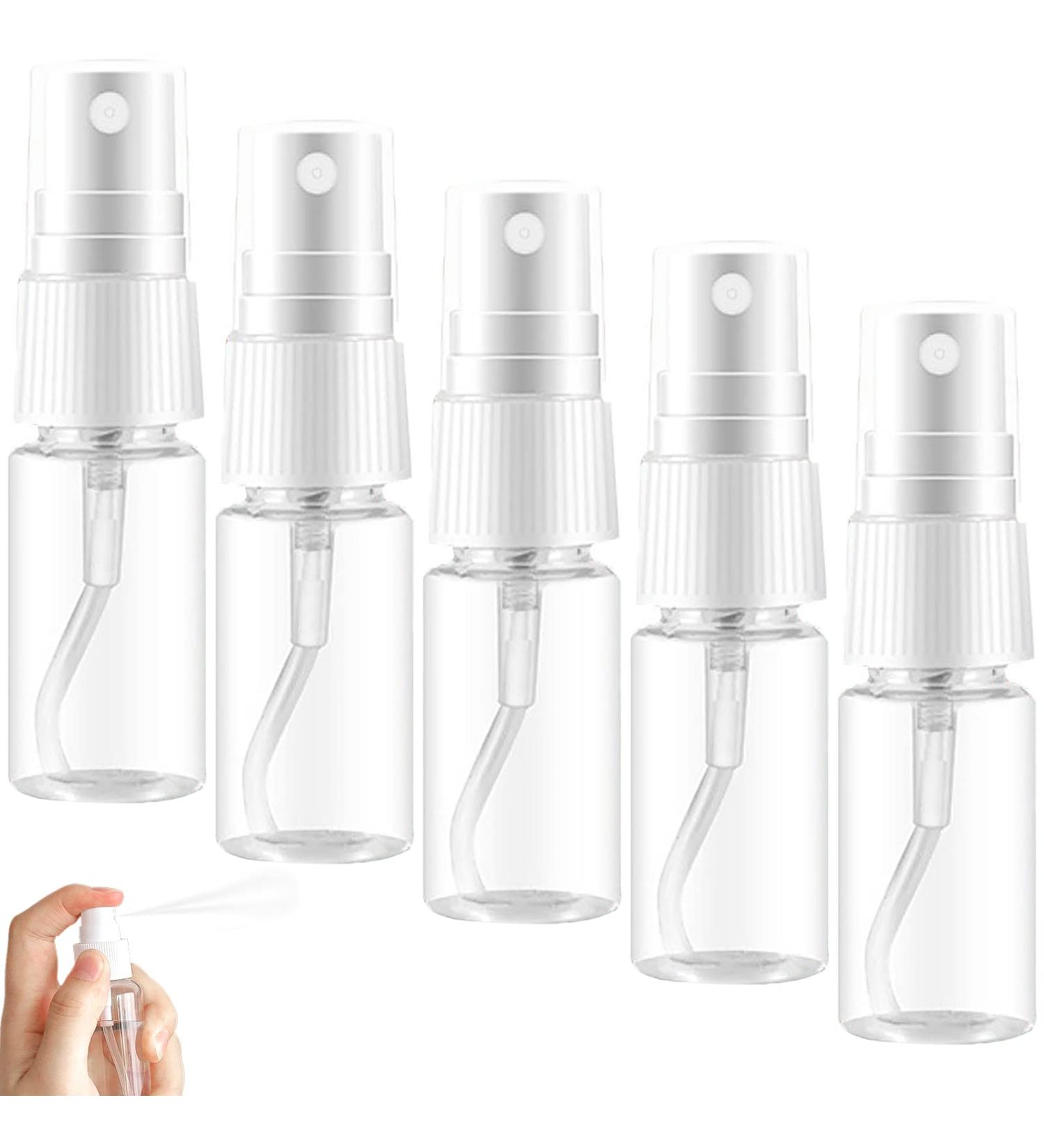 5 Pack 10ml Transparent Mini Spray Bottles - Travel Atomizer for Cosmetics Fine Mist and Fog - Perfect for On-the-Go! - Buy Online on SooperMarket.com
