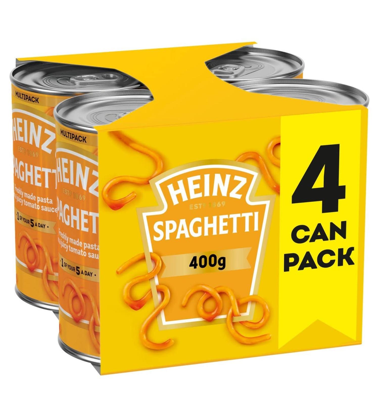 Heinz Spaghetti in Tomato Sauce 4 x 400g - Buy Now for a Delicious Meal! - Buy Online on SooperMarket.com