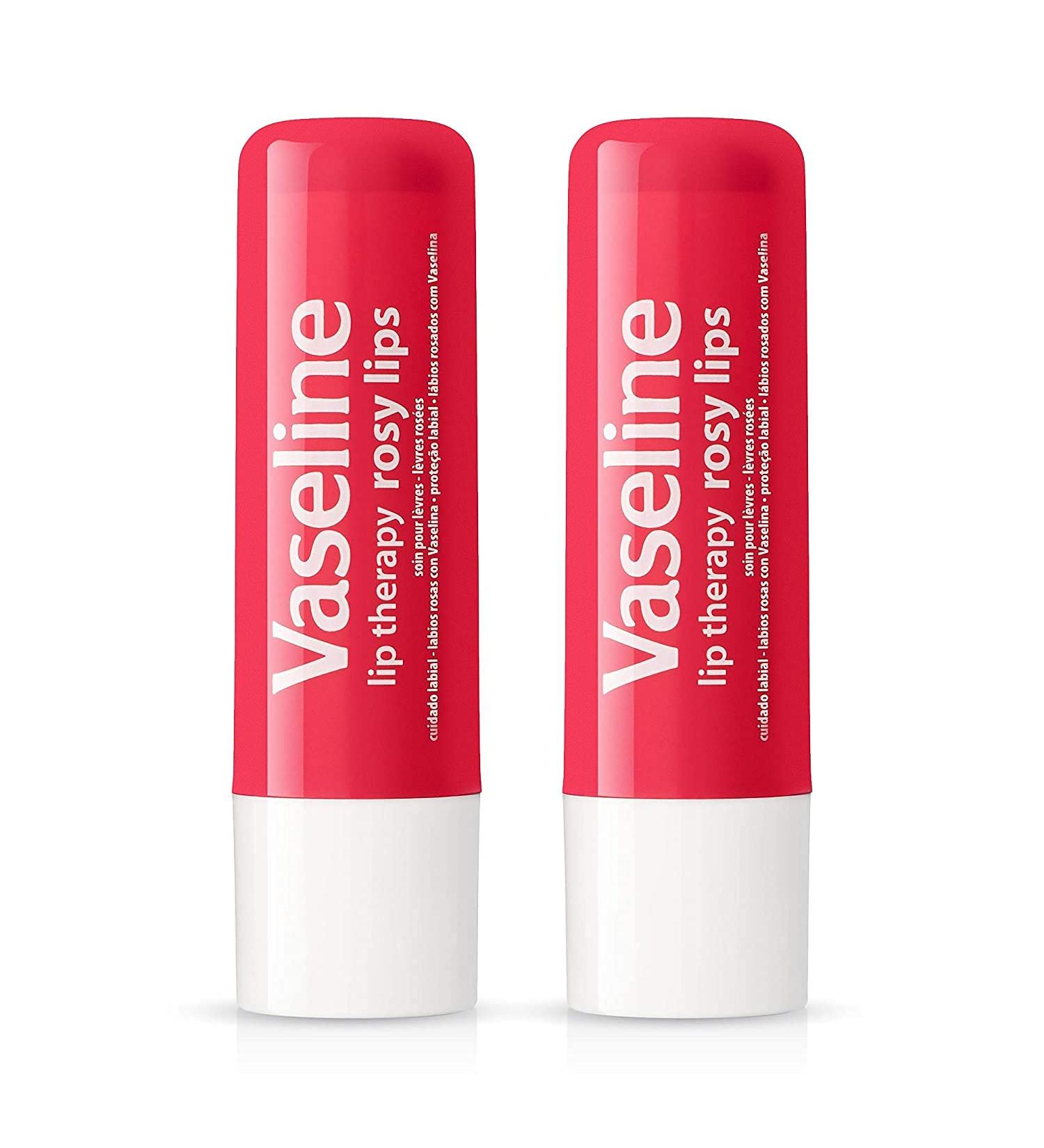 Vaseline Lip Therapy Rosy - Tinted Lip Balm with Almond & Rose Oil (Pack of 2) - Moisturizing Hydration for Soft Lips - Buy Online on SooperMarket.com