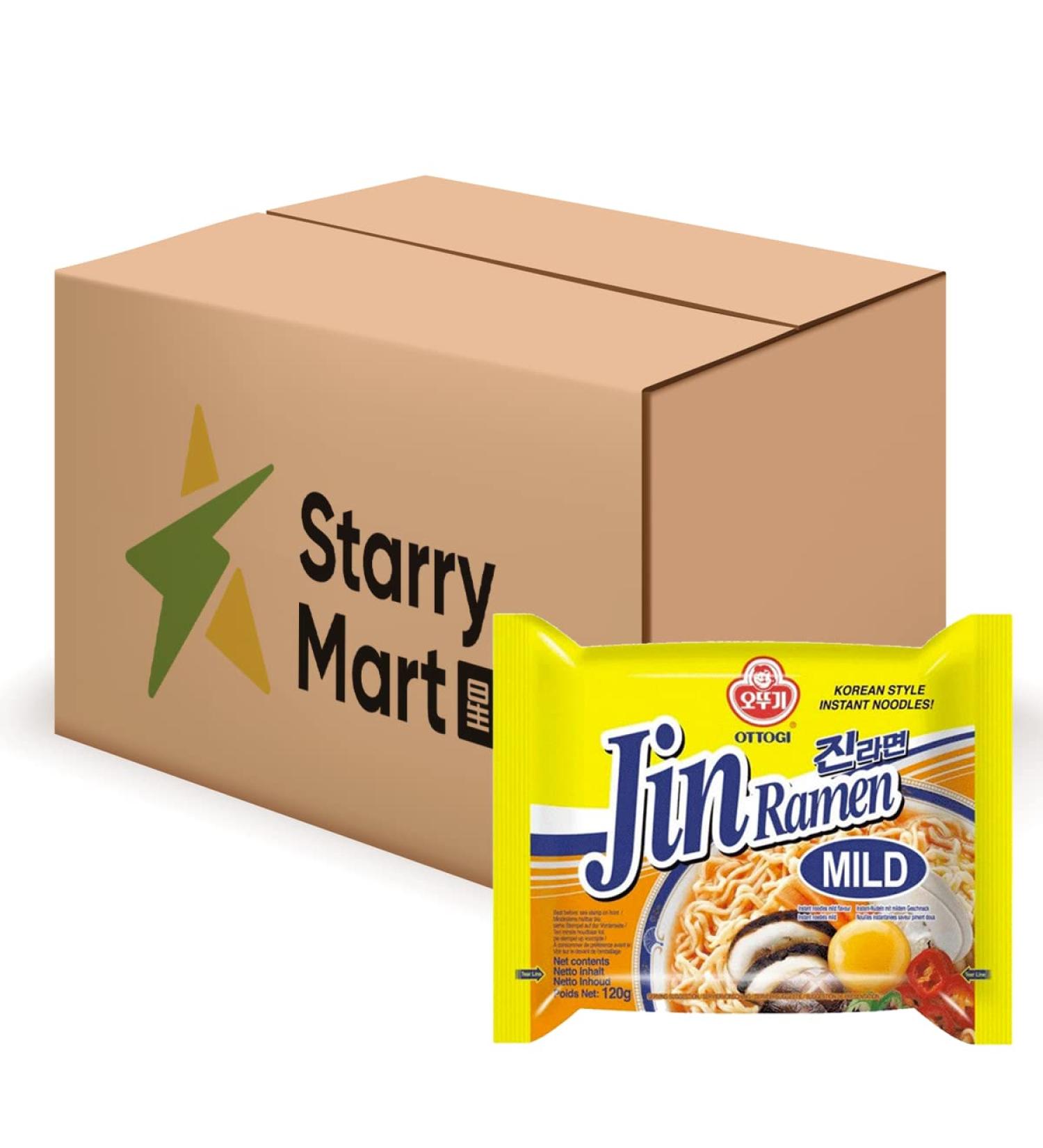Ottogi Jin Ramen Mild 120g (Box of 40 packs)