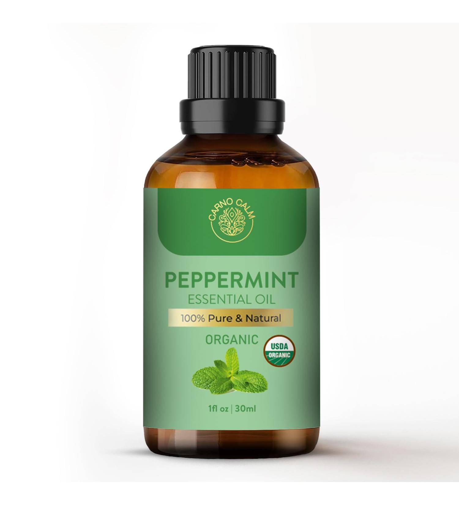 Carno Calm Peppermint Oil 30ml | 100% Pure & Strong Peppermint Essential Oil for Hair & Skin | Mint Oil for Aromatherapy Cleaning Body Diffuser Relaxation Focus | 1fl. Oz Peppermint 30 ml (Pack of 1) - Buy Online on SooperMarket.com