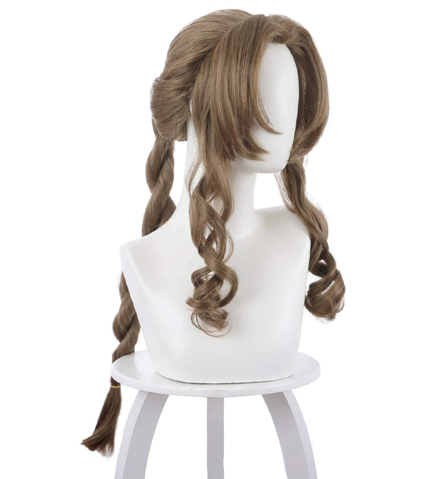 Final Fantasy 7 Remake Aerith Gainsborough Wig | Premium Cosplay Costume Hair for Fans - Buy Online on SooperMarket.com