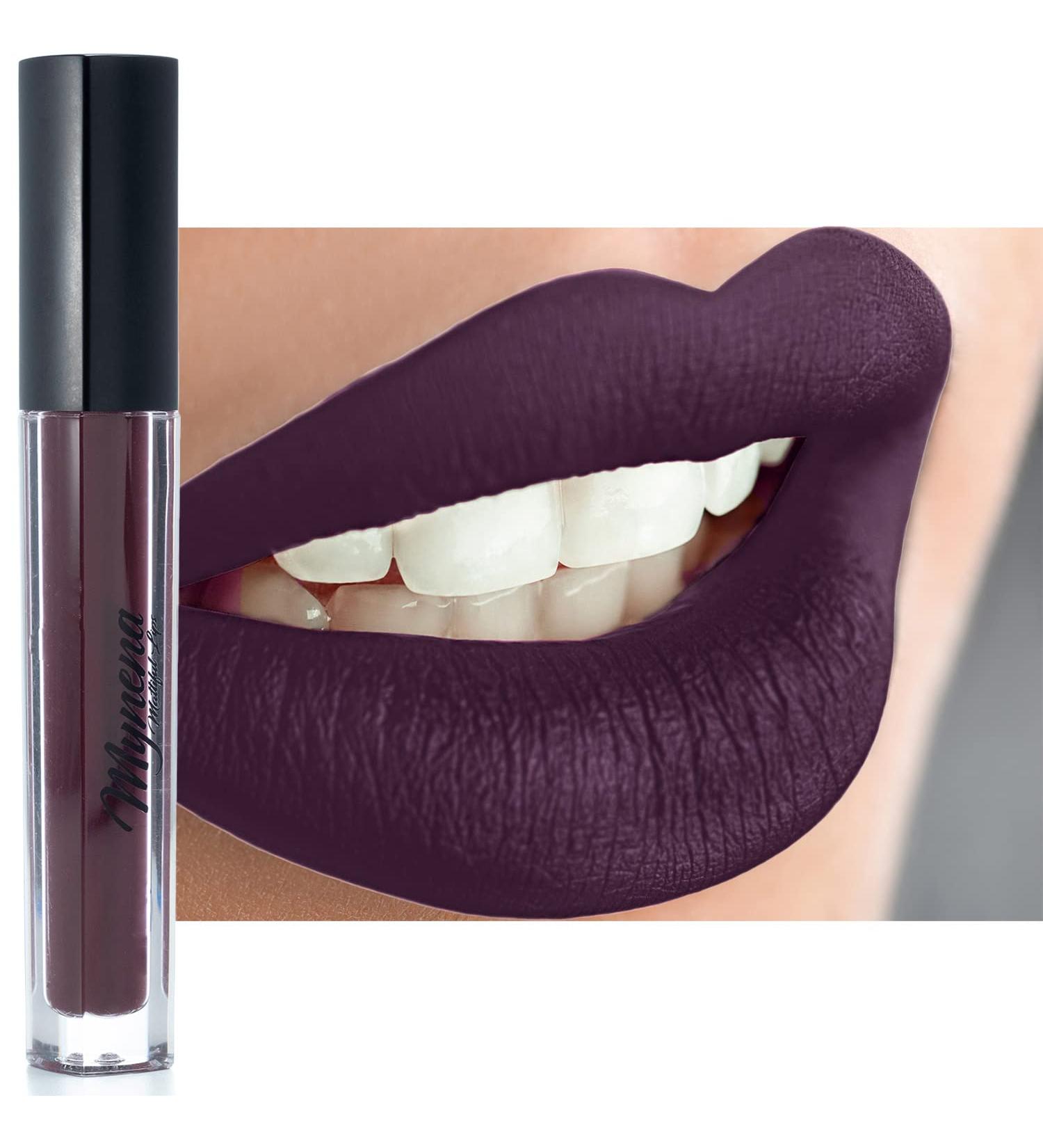 Mynena Deep Plum Matte Lipstick - Long Lasting, Waterproof, Lightweight | Talc-Free, Mica-Free, Gluten-Free, Paraben-Free - Mia - Buy Online on SooperMarket.com
