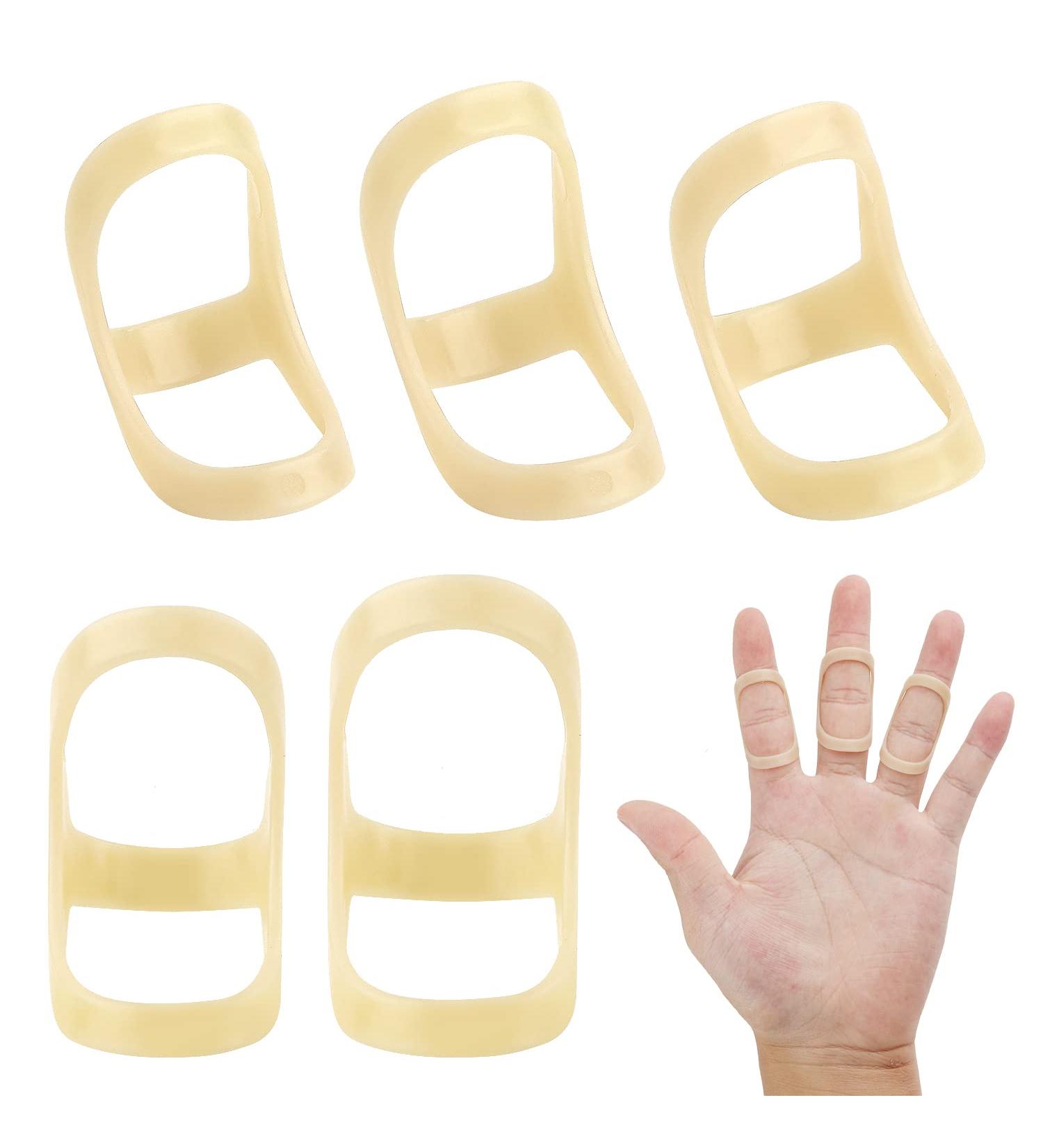 5pcs Oval Finger Splint Set - Finger Support Brace for Trigger Finger - Thumb, Middle, Pinky, Ring Finger - Sizes 6-10 - Buy Online on SooperMarket.com