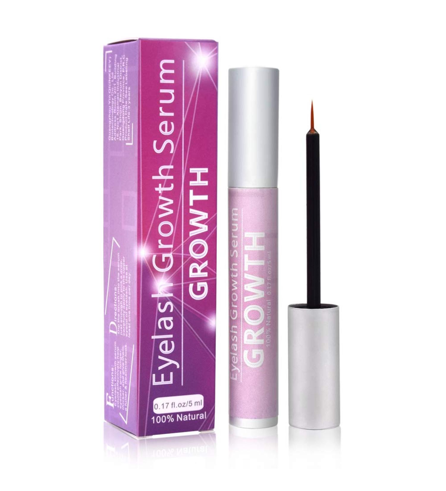 Natural Eyelash Growth Serum with Collagen Oat Extract & Green Algae for Longer Thicker Lashes - 5ml | International Shipping Available - Buy Online on SooperMarket.com