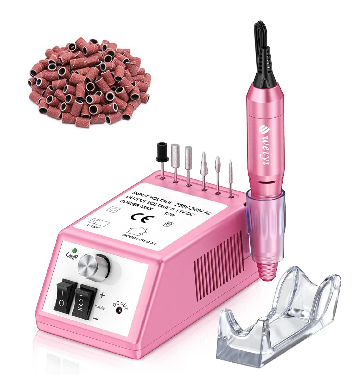 Weiyi Nail Miller Set | Professional Electric Nail File & Grinder | Low Vibration 20000 RPM 6 Drilling Sleeves | Optimal Nail Care & Design - Buy Online on SooperMarket.com
