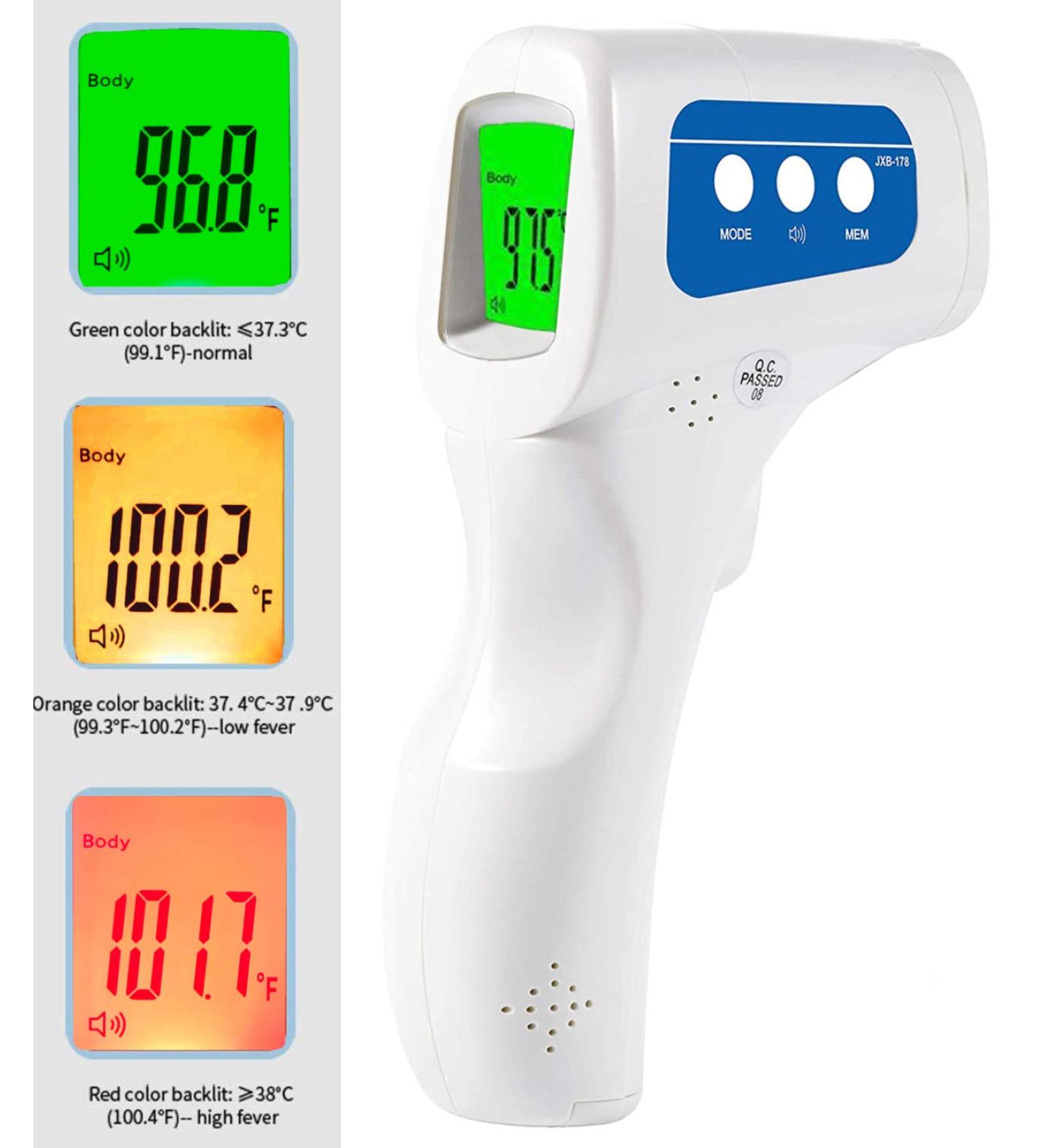 Aspect Medical Non Contact Infrared Thermometer for Adults & Babies | Accurate Touchless Digital Thermometer with Fever Alarm | 3-in-1 Body, Surface, Room Temperature - Buy Online on SooperMarket.com