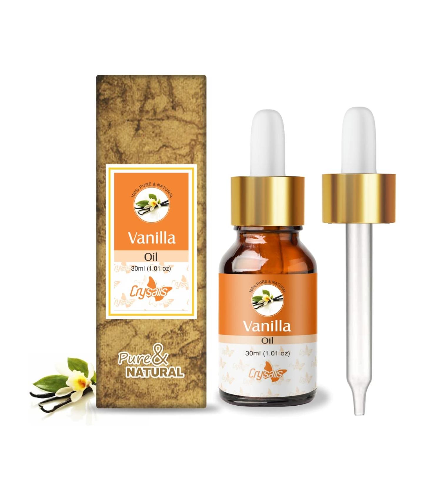 Crysalis Vanilla (Vanilla Planifolia) Oil |100% Pure & Natural Undiluted Essential Oil Organic Standard/Gently Cleanses and Promotes Anti-Aging Reduces Fine Lines & Age Spots & Healthy Hair 30ml 30 ml (Pack of 1) - Buy Online on SooperMarket.com